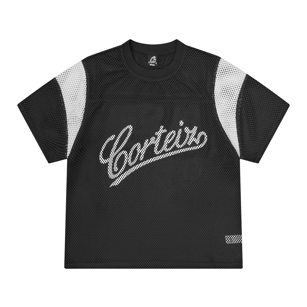 Corteiz OPEN MESH PANEL JERSEY [BLACK/WHITE] CRTZRTW