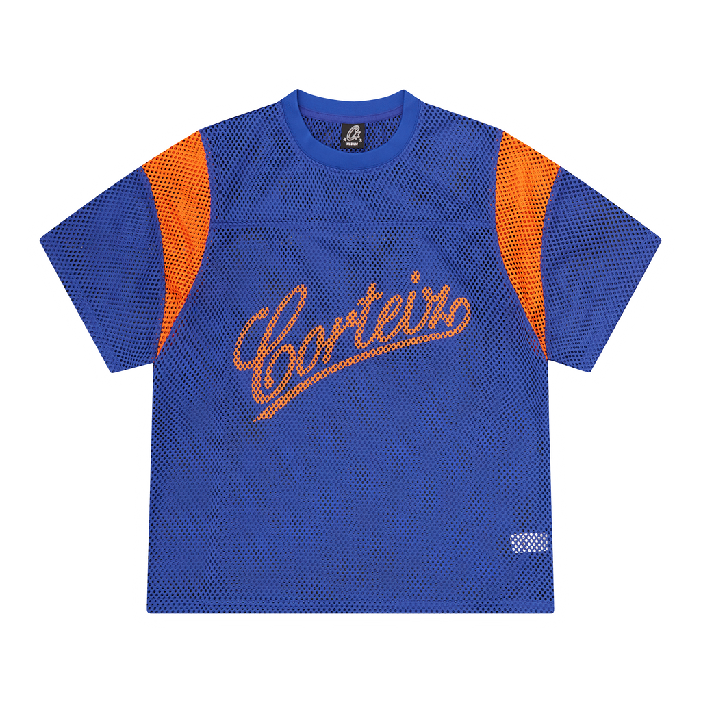 Corteiz OPEN MESH PANEL JERSEY [BLUE/ORANGE] CRTZRTW