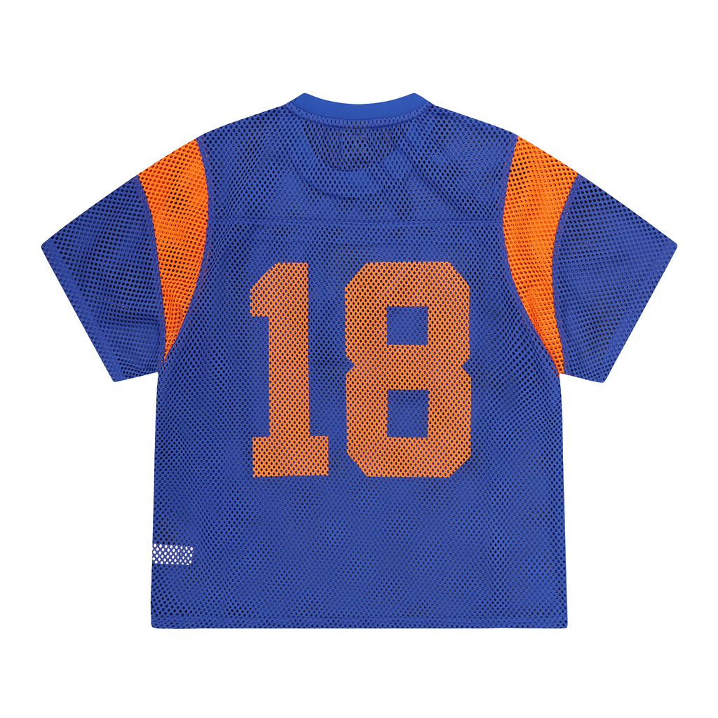 Corteiz OPEN MESH PANEL JERSEY [BLUE/ORANGE] CRTZRTW