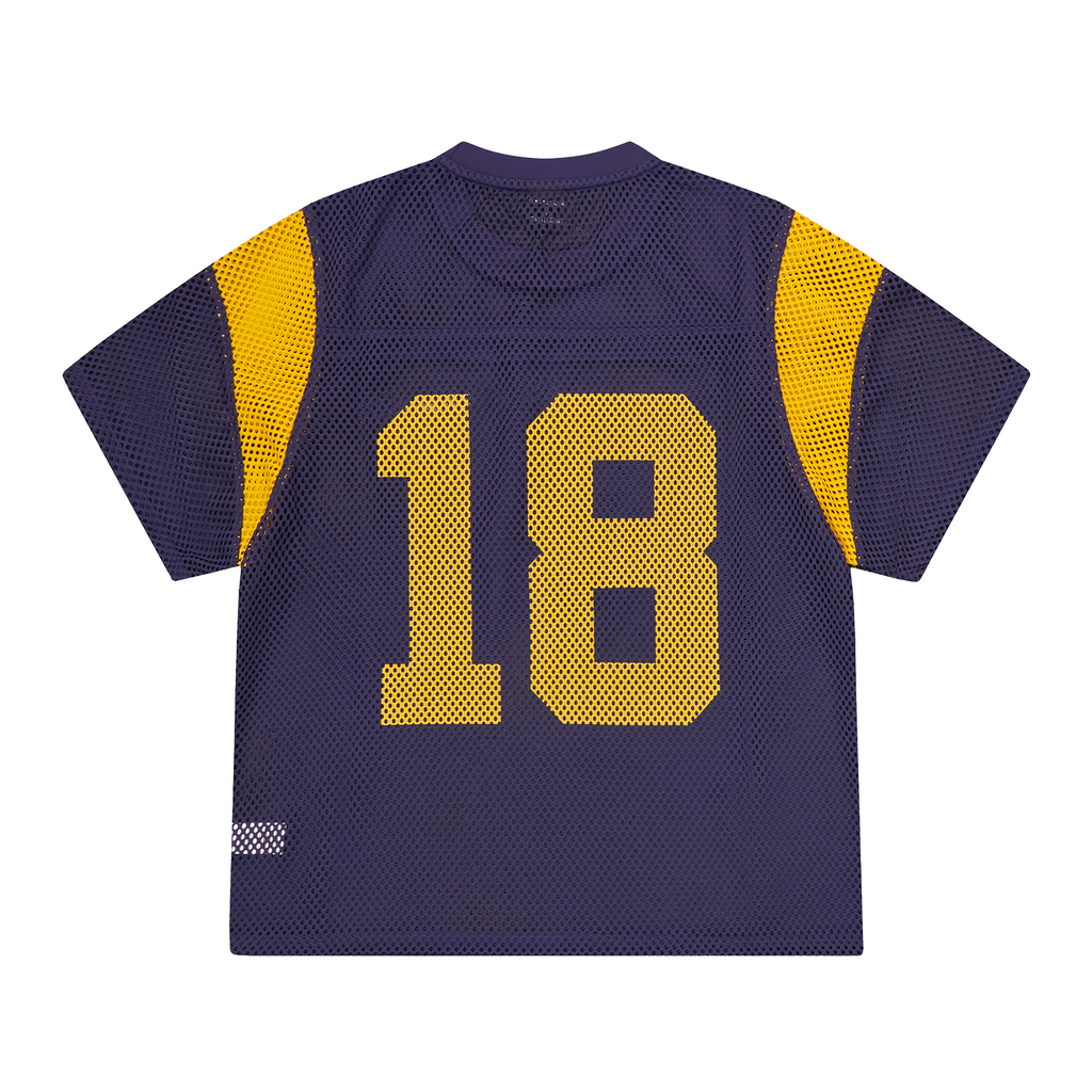 Corteiz OPEN MESH PANEL JERSEY [NAVY/YELLOW] CRTZRTW