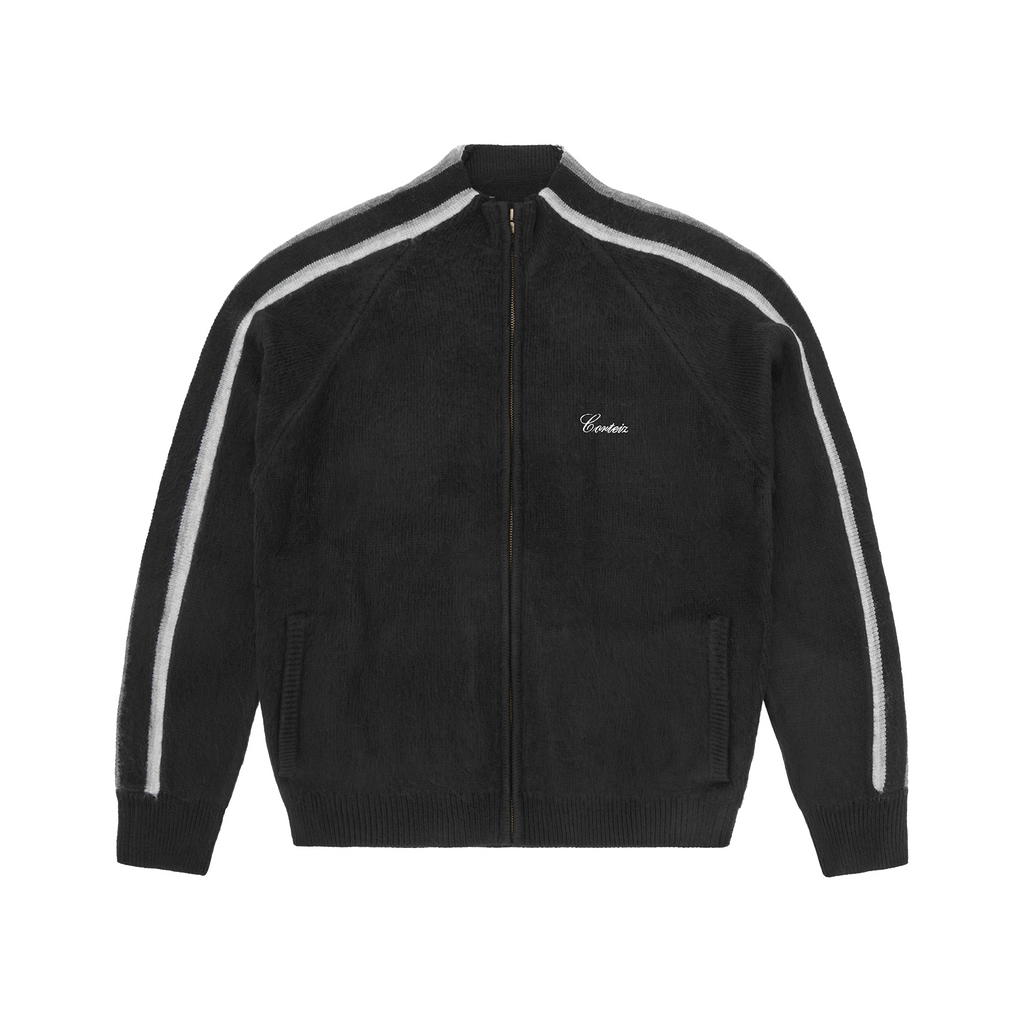 Corteiz MULTI STRIPE KNIT ZIP UP [BLACK] CRTZRTW