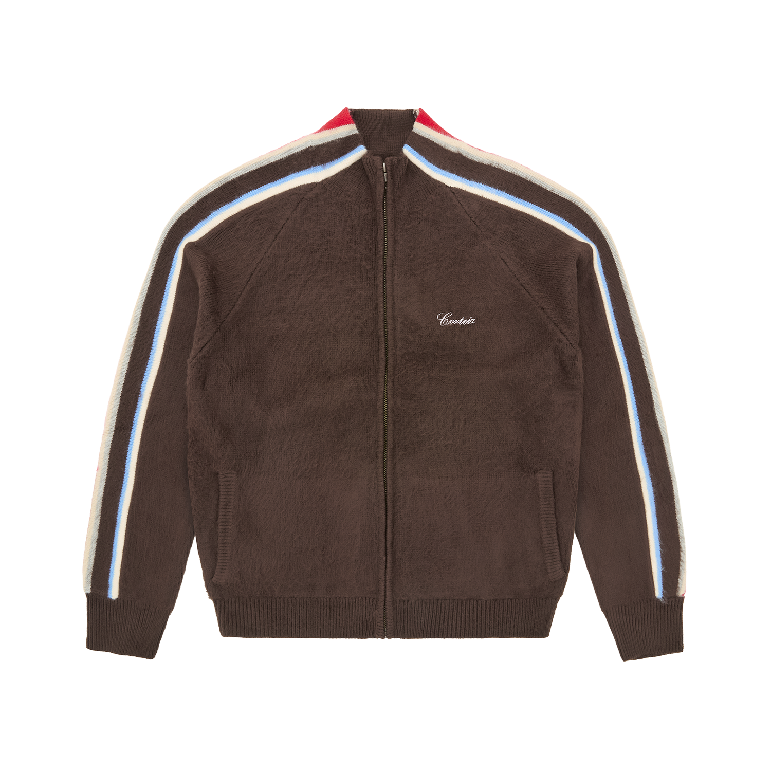 Corteiz MULTI STRIPE KNIT ZIP UP [BROWN] CRTZRTW