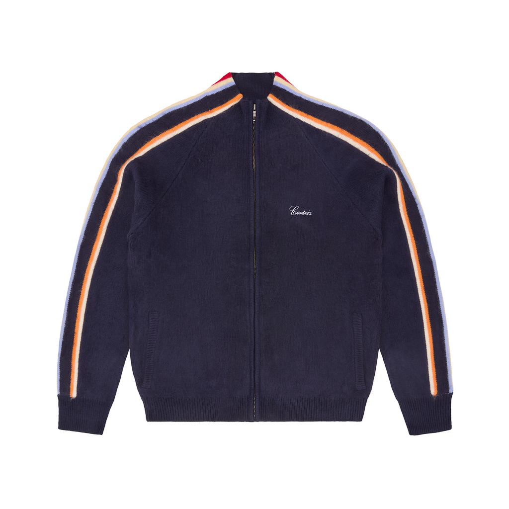 Corteiz MULTI STRIPE KNIT ZIP UP [NAVY] CRTZRTW