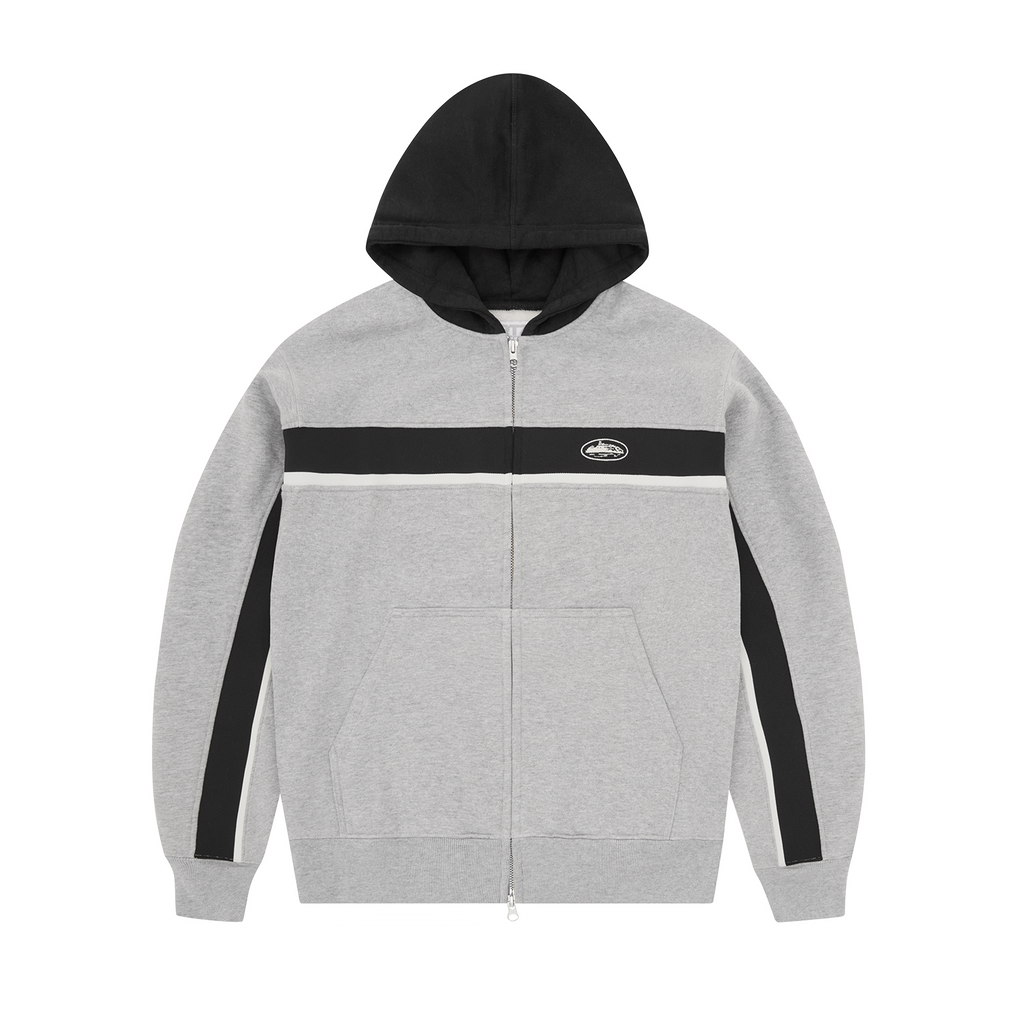 Corteiz RIBBED SPORTEIZ ZIP HOODIE [HEATHER GREY] CRTZRTW