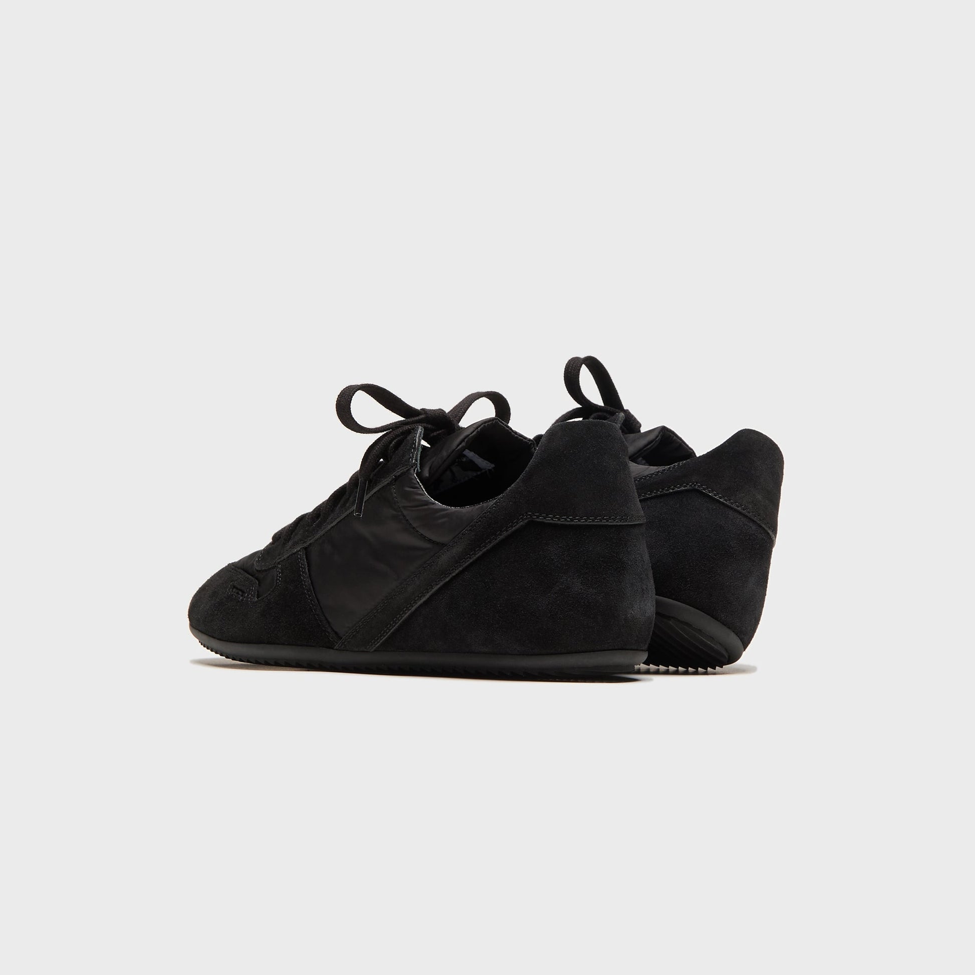 Rick Owens Minimal Suede Trimmed Sneaks - Black / Black / Black