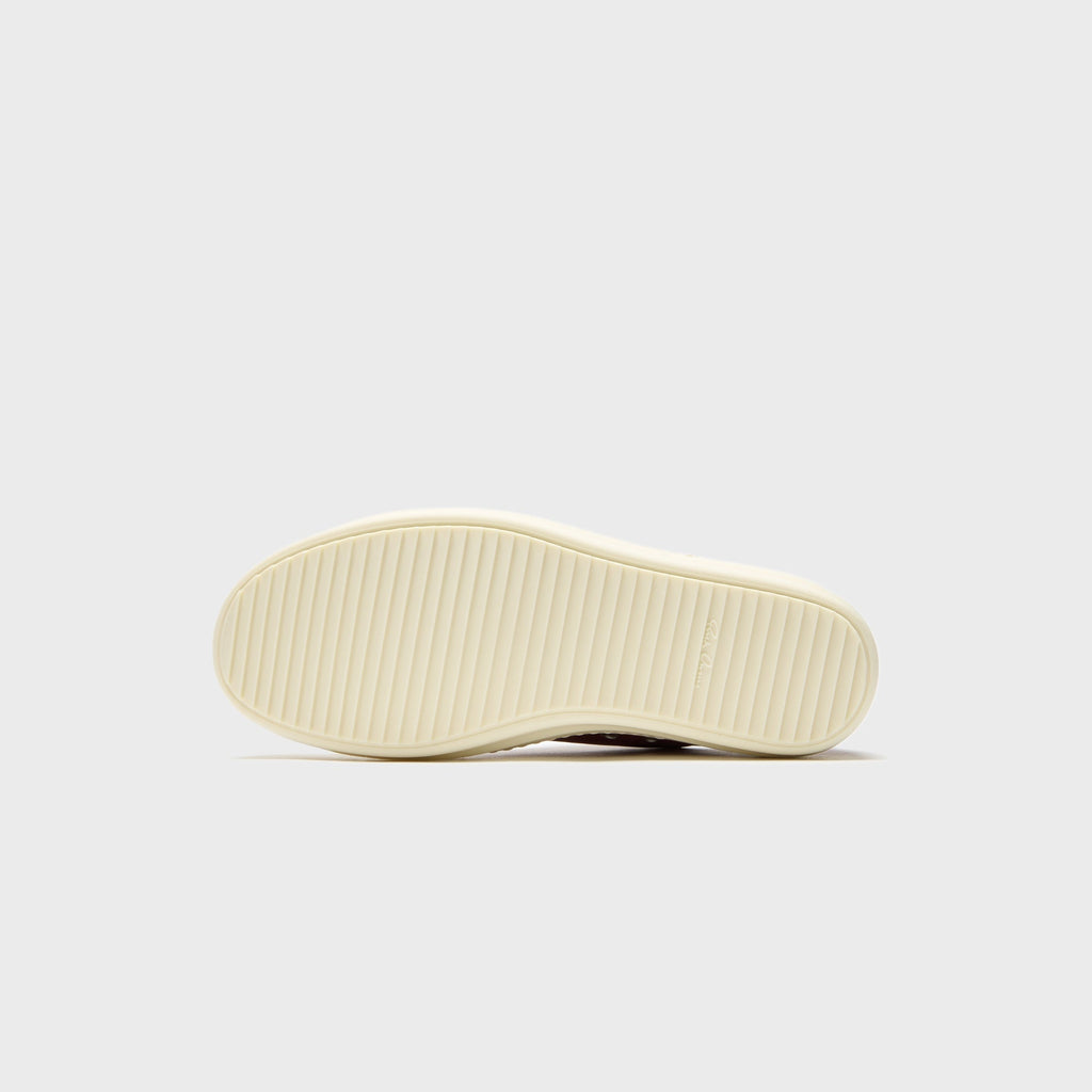 Rick Owens Low Sneakers Scarpe In Pelle - Rosewood / Milk / Milk