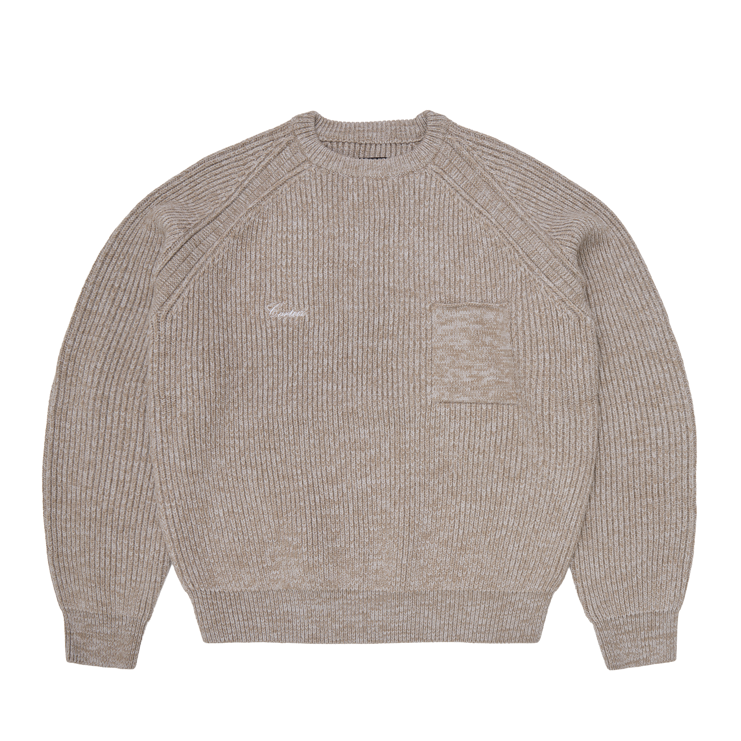 Corteiz SCRIPT POCKET KNIT SWEATER [OATMEAL] CRTZRTW