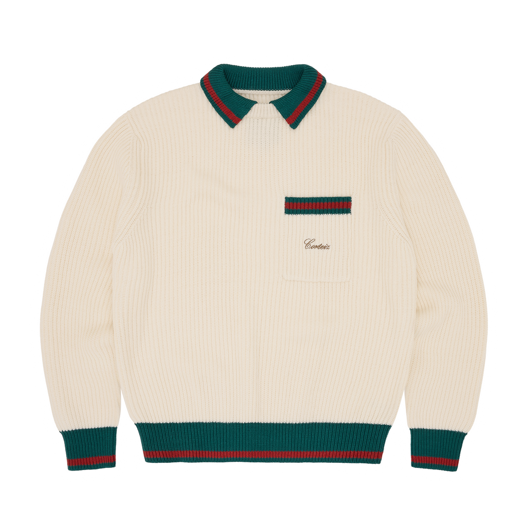 Corteiz GIANNI KNIT POLO SWEATER [CREAM] CRTZRTW
