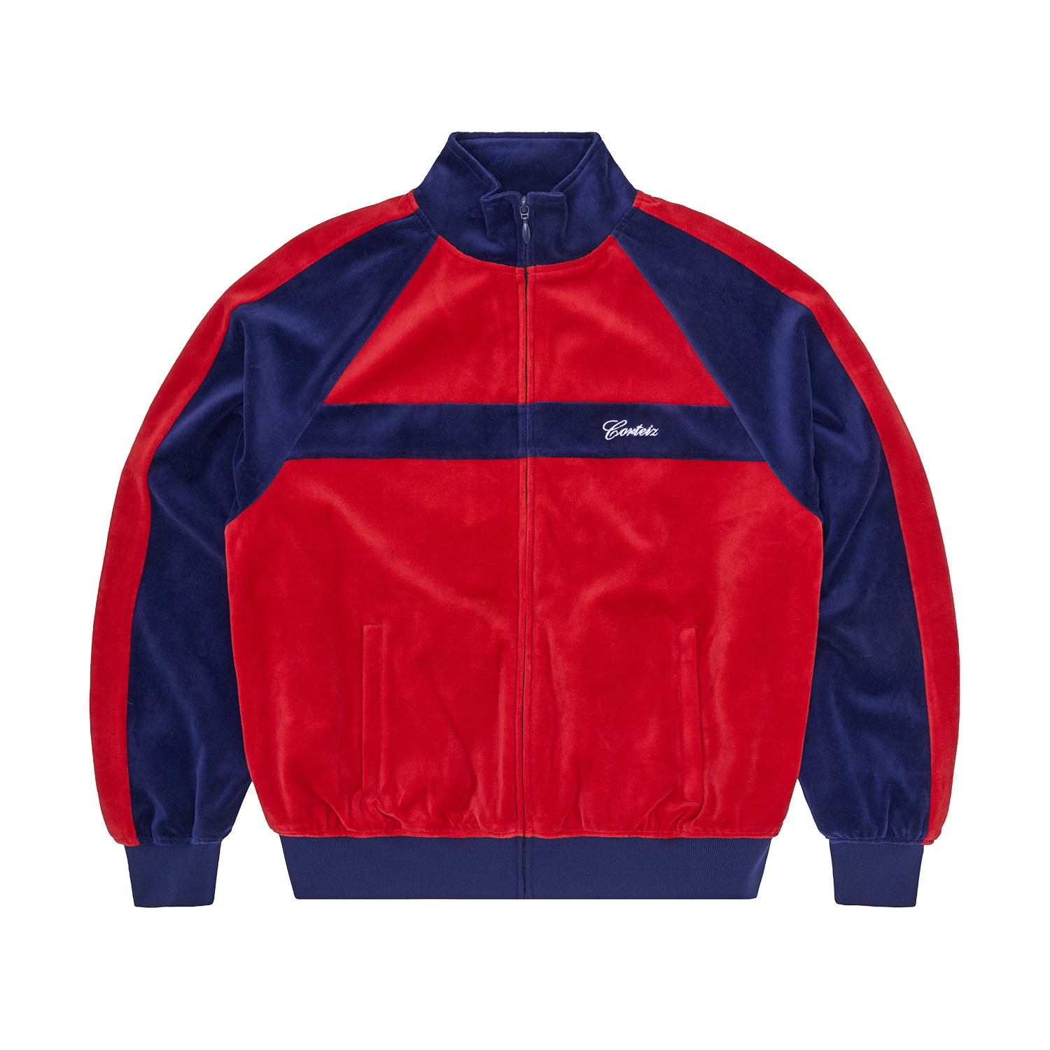Corteiz PISTA VELOUR TRACK JACKET [NAVY/RED] CRTZRTW