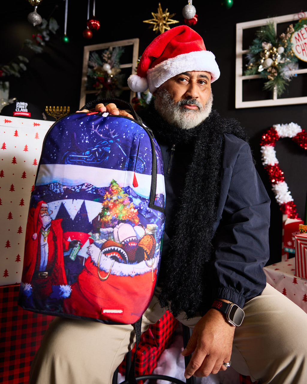 SPRAYGROUND SANTA BIG BAG STACKS BACKPACK