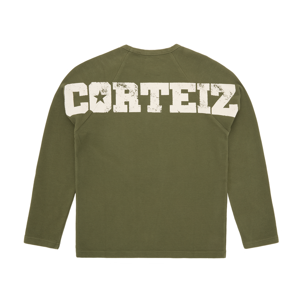 Corteiz STAR RAGLAN WAFFLE THERMAL [OLIVE] CRTZRTW
