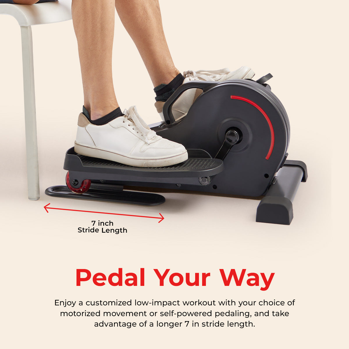 Sunny Health & Fitness Smart Motorized Under Desk Mini Elliptical