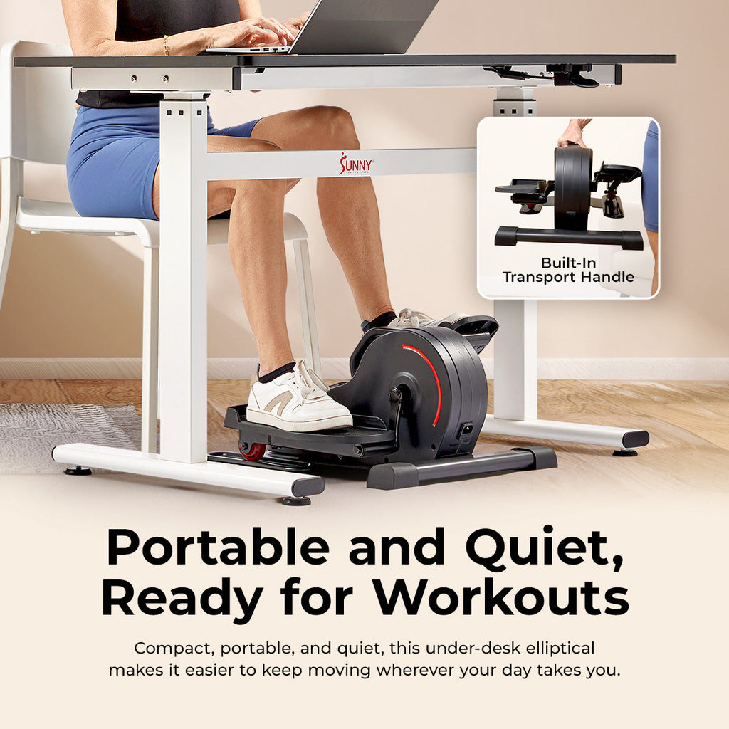 Sunny Health & Fitness Smart Motorized Under Desk Mini Elliptical