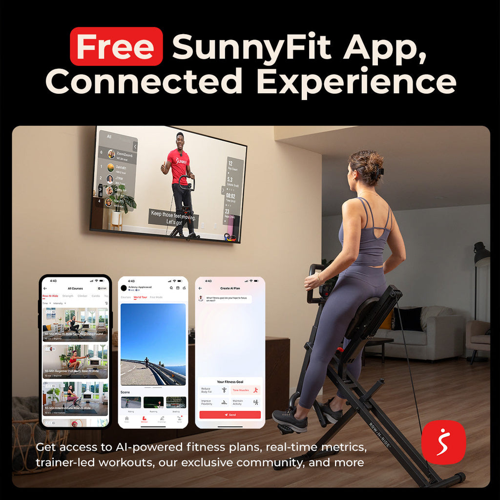 Sunny Health & Fitness Upright Row-N-Ride® Plus Smart Squat Assist Machine