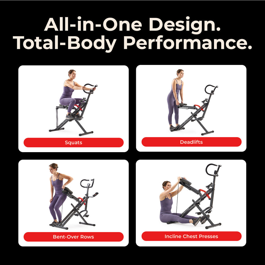 Sunny Health & Fitness Upright Row-N-Ride® Plus Smart Squat Assist Machine
