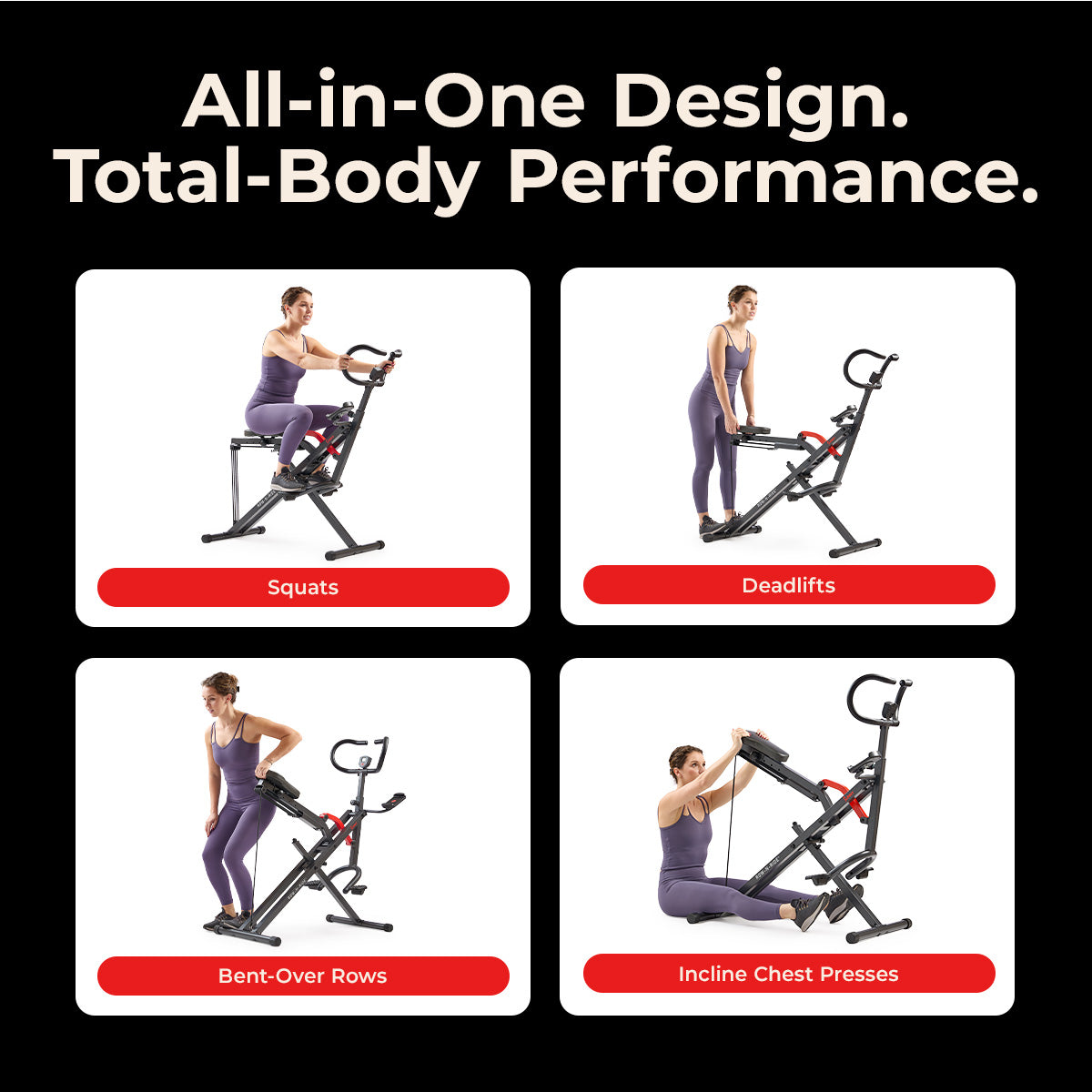 Sunny Health & Fitness Upright Row-N-Ride® Plus Smart Squat Assist Machine