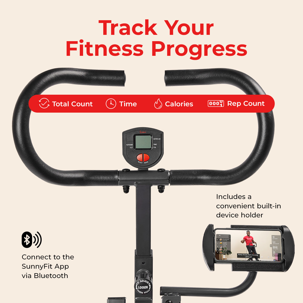 Sunny Health & Fitness Upright Row-N-Ride® Plus Smart Squat Assist Machine
