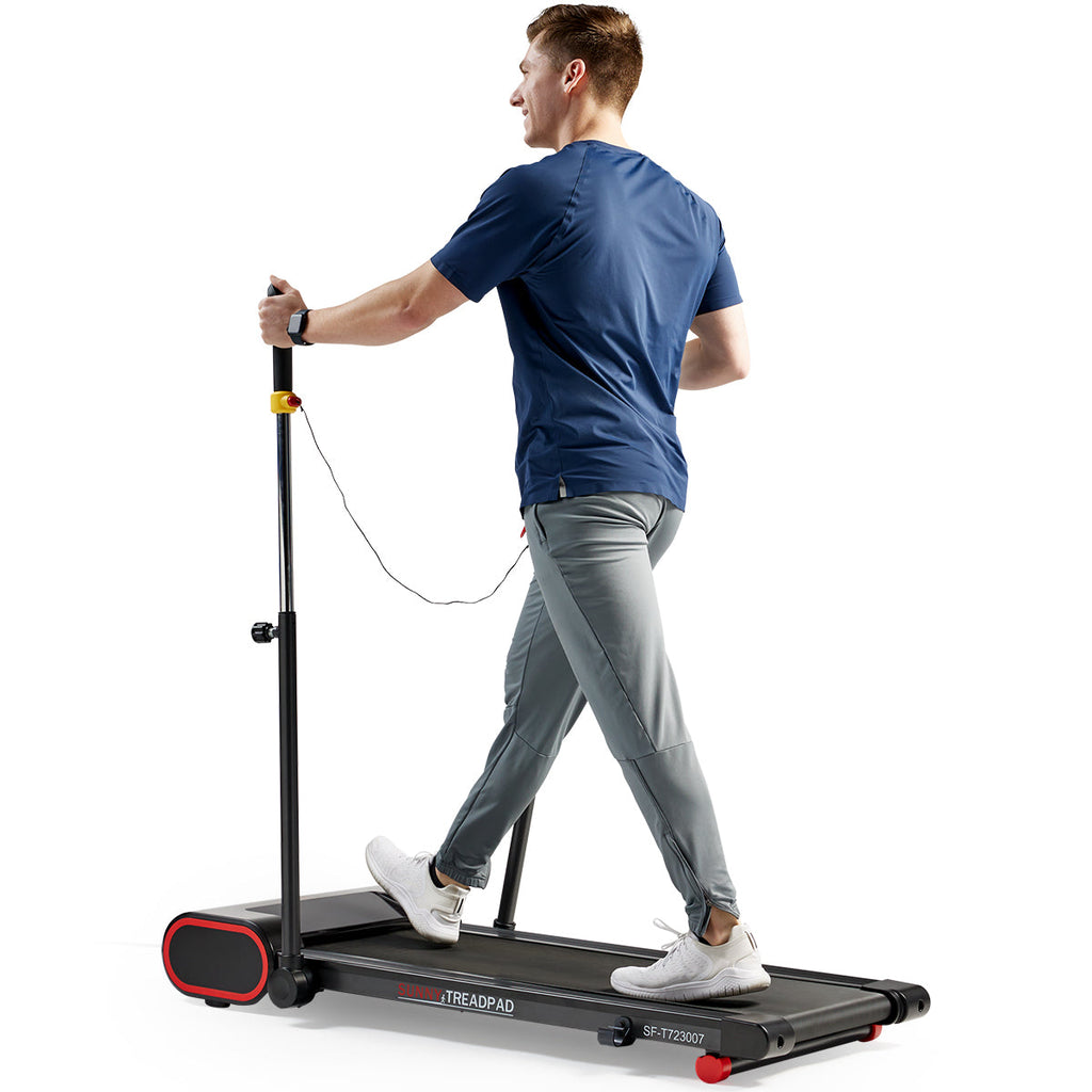 Sunny Health & Fitness Under Desk Smart TreadPad® Walking Treadmill with Hiking Pole