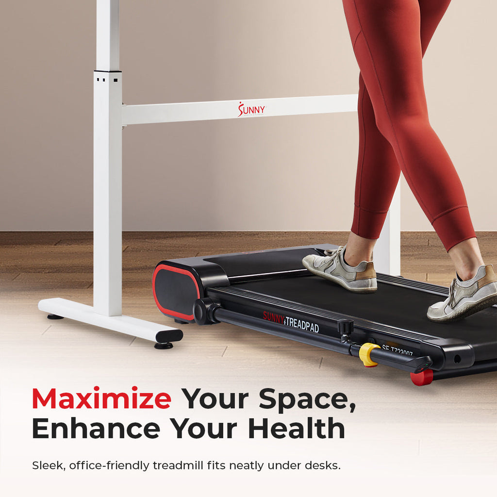 Sunny Health & Fitness Under Desk Smart TreadPad® Walking Treadmill with Hiking Pole