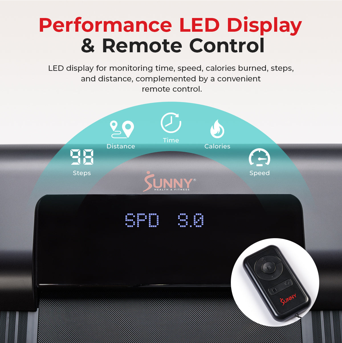 Sunny Health & Fitness Under Desk Smart TreadPad® Walking Treadmill with Hiking Pole