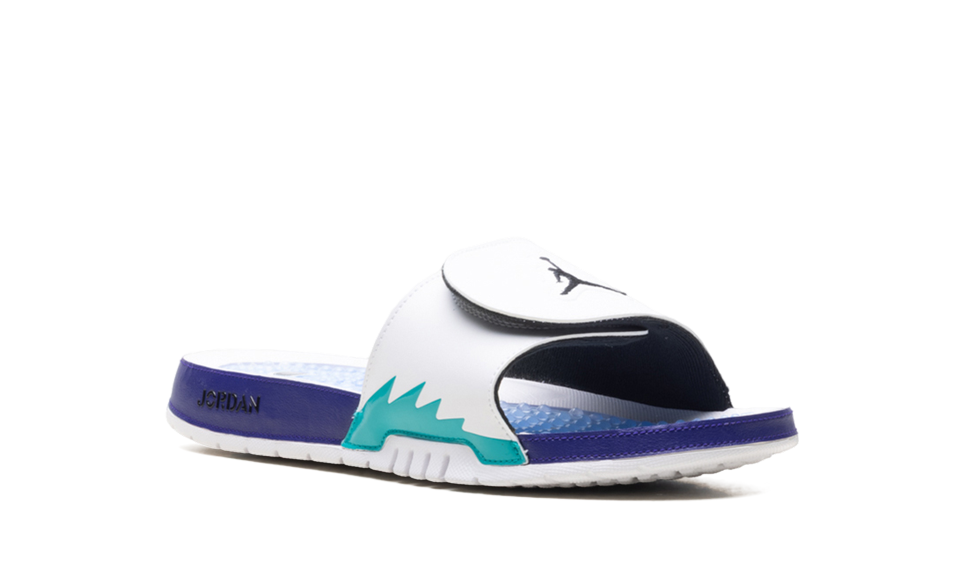 Jordan Hydro 5 Retro Slide "White New Emerald Grape Ice Black" 555501 103