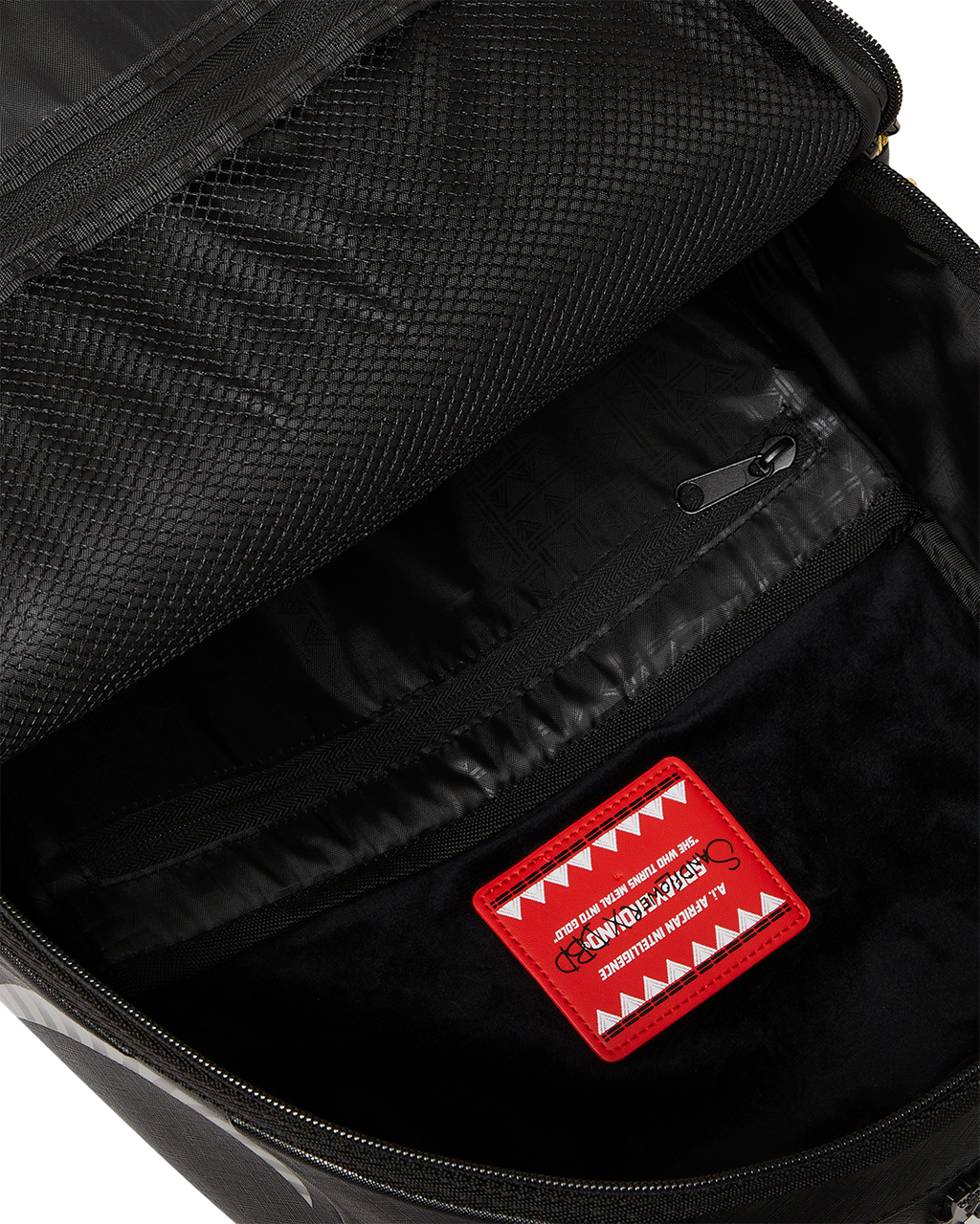 SPRAYGROUND A.I. AFRICAN INTELLIGENCE SHARKS OF THE GOLD OCEAN BACKPACK - SANDFLOWER COLLAB