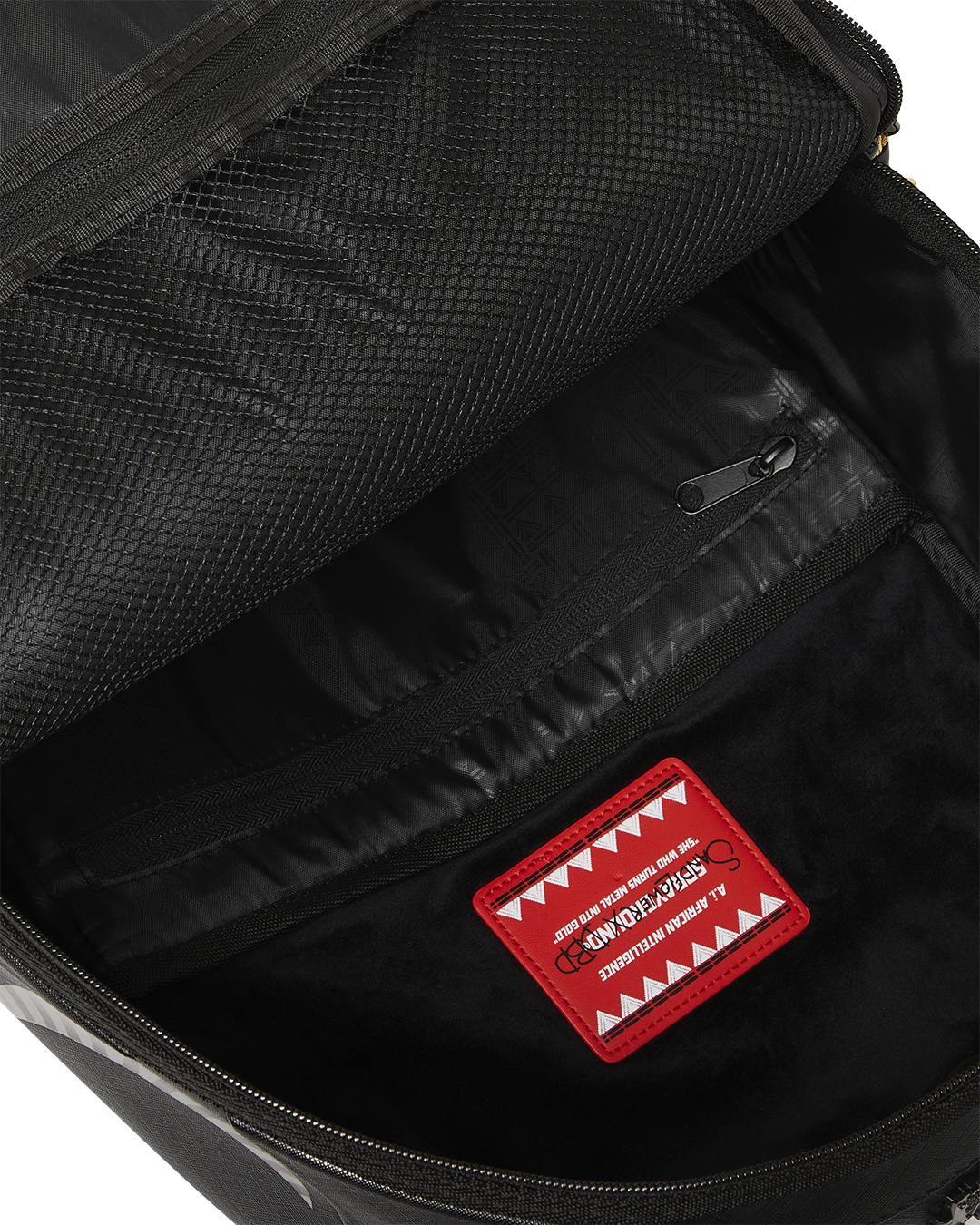 SPRAYGROUND A.I. AFRICAN INTELLIGENCE SHARKS OF THE GOLD OCEAN BACKPACK - SANDFLOWER COLLAB
