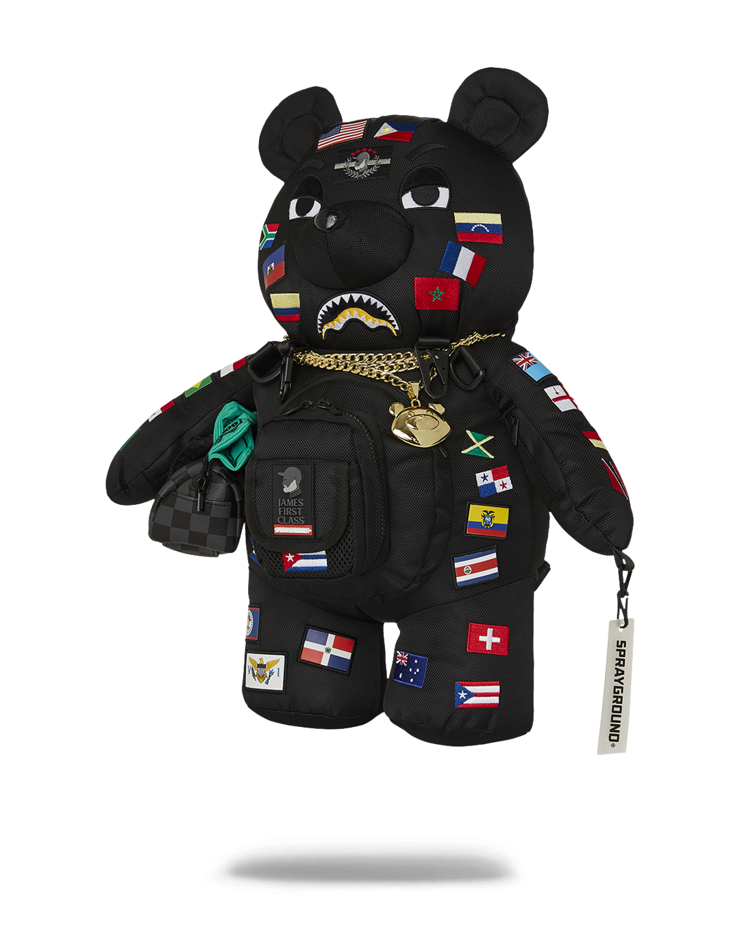 SPRAYGROUND JAMES FIRST CLASS GLOBAL FLAGS MONEYBEAR BACKPACK