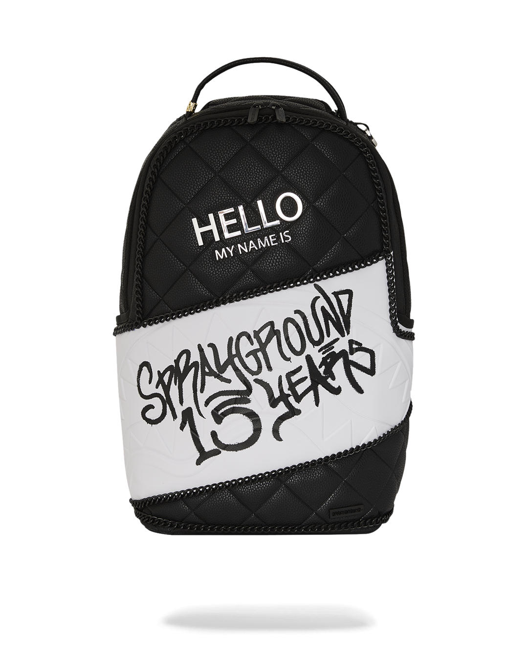SPRAYGROUND HELLO MY NAME IS 15 YEARS QUILTED BACKPACK (SUPER RARE)