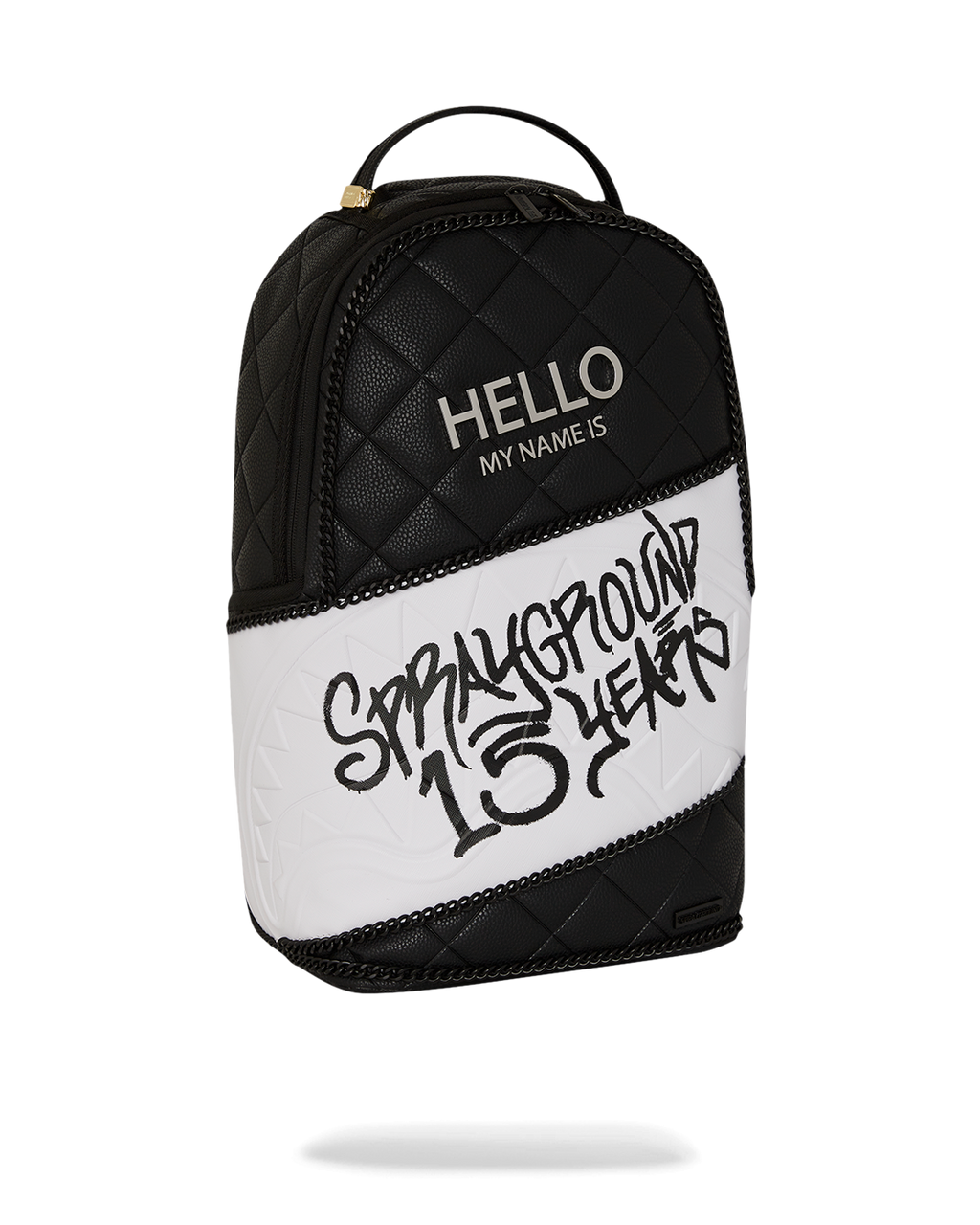 SPRAYGROUND HELLO MY NAME IS 15 YEARS QUILTED BACKPACK (SUPER RARE)
