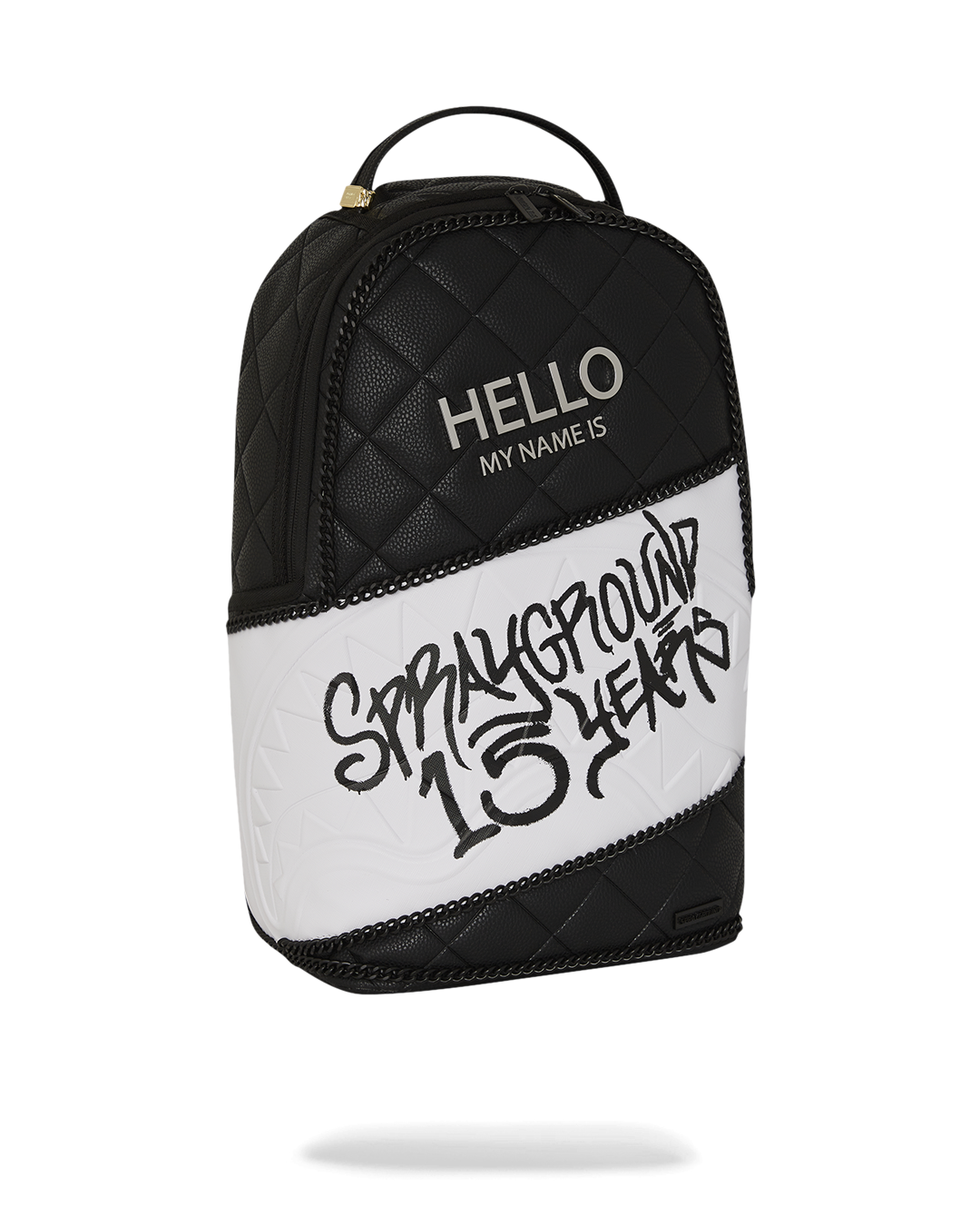 SPRAYGROUND HELLO MY NAME IS 15 YEARS QUILTED BACKPACK (SUPER RARE)