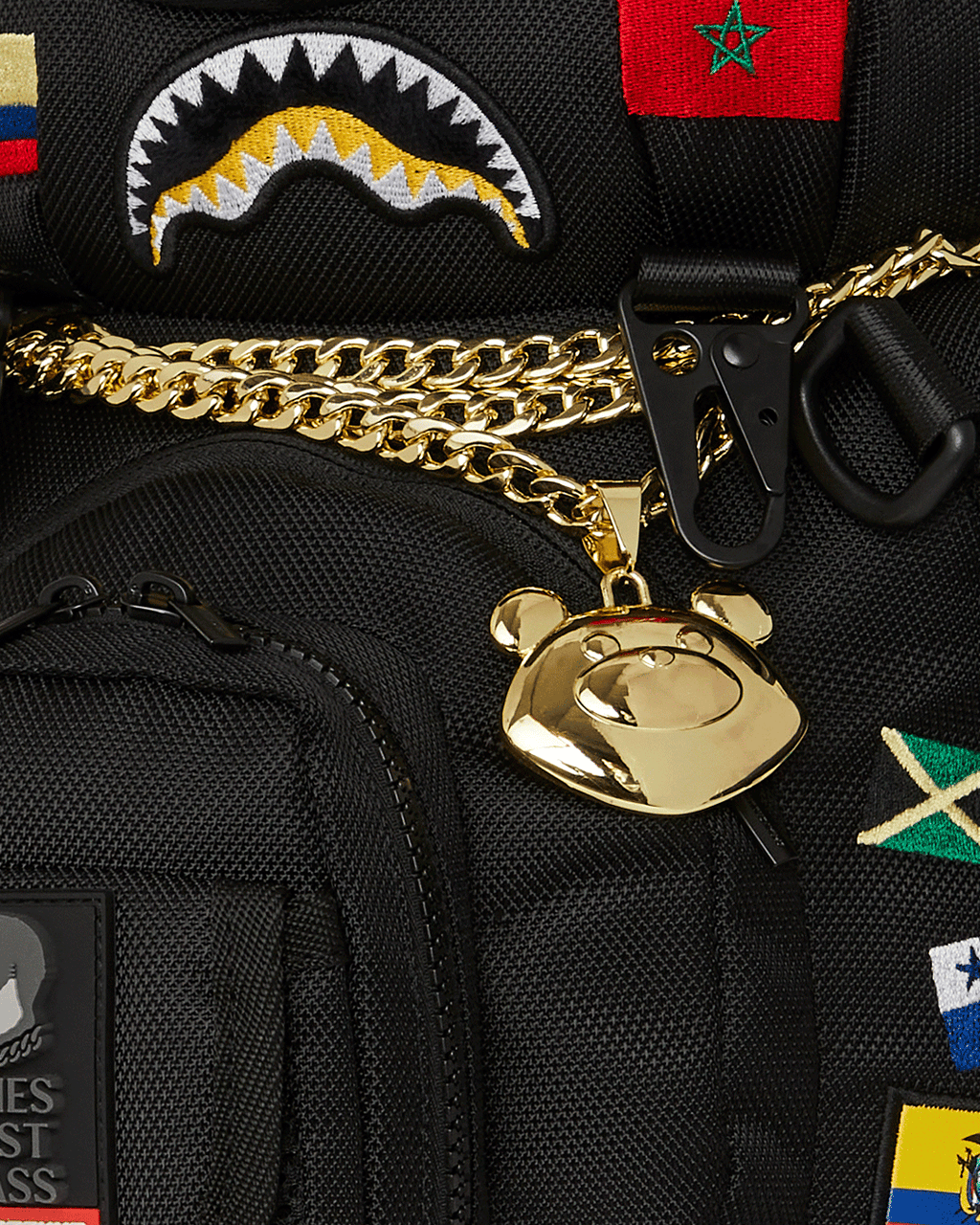 SPRAYGROUND JAMES FIRST CLASS GLOBAL FLAGS MONEYBEAR BACKPACK