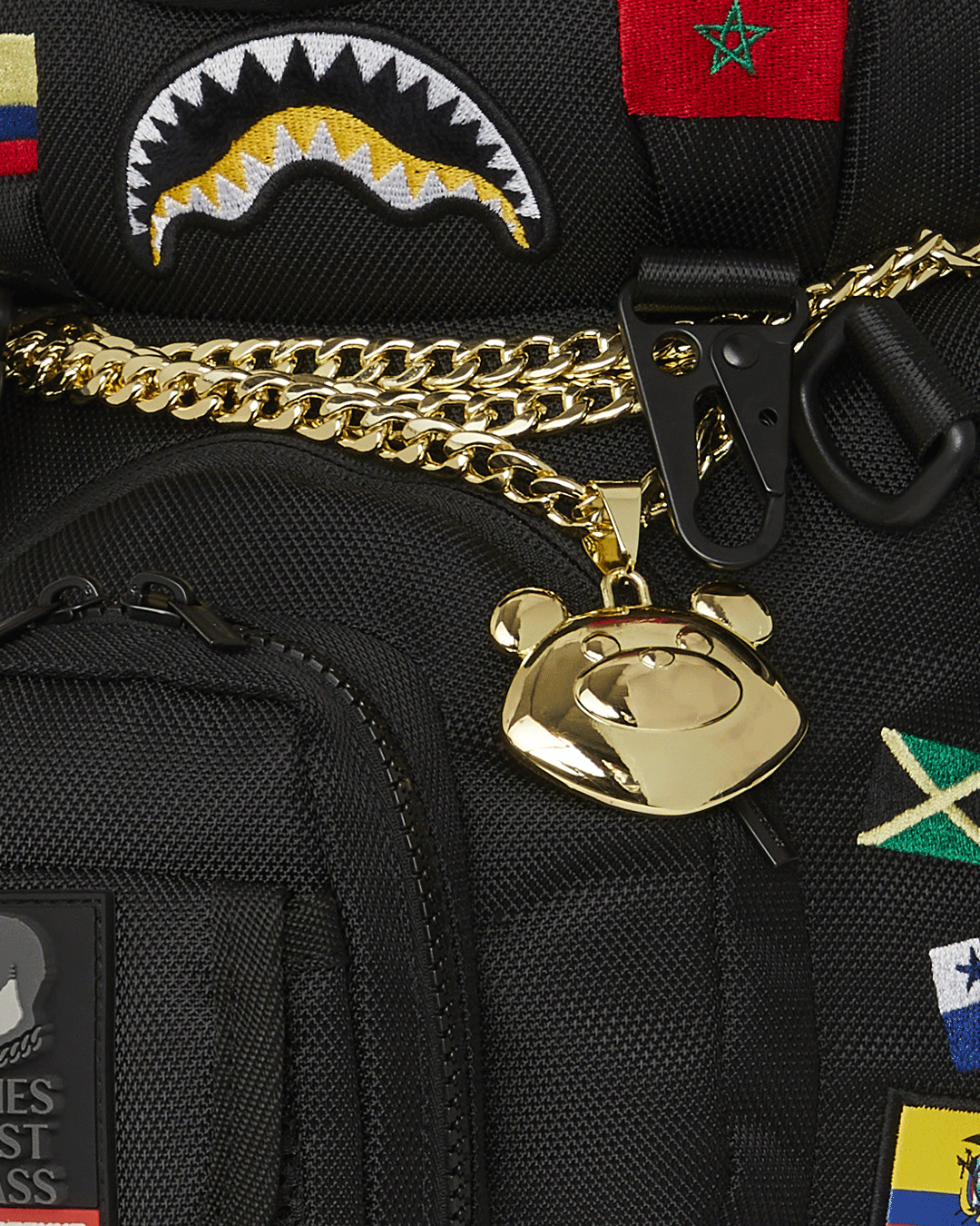 SPRAYGROUND JAMES FIRST CLASS GLOBAL FLAGS MONEYBEAR BACKPACK