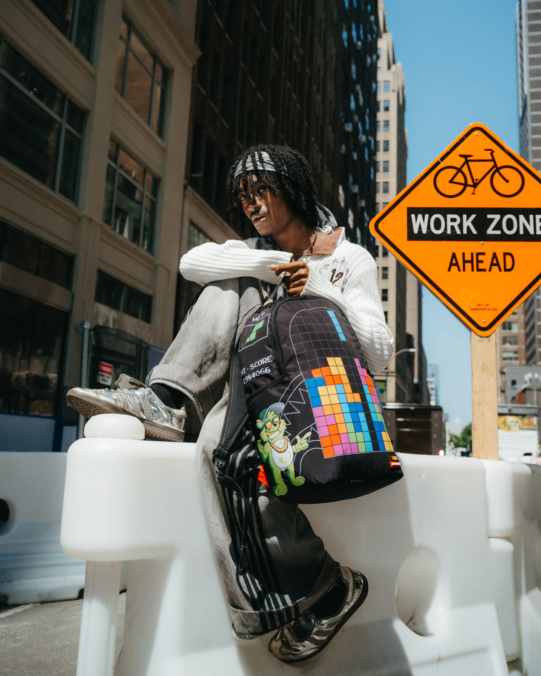 SPRAYGROUND TETRIS WITH DIABLO AND MONEY BEAR BACKPACK