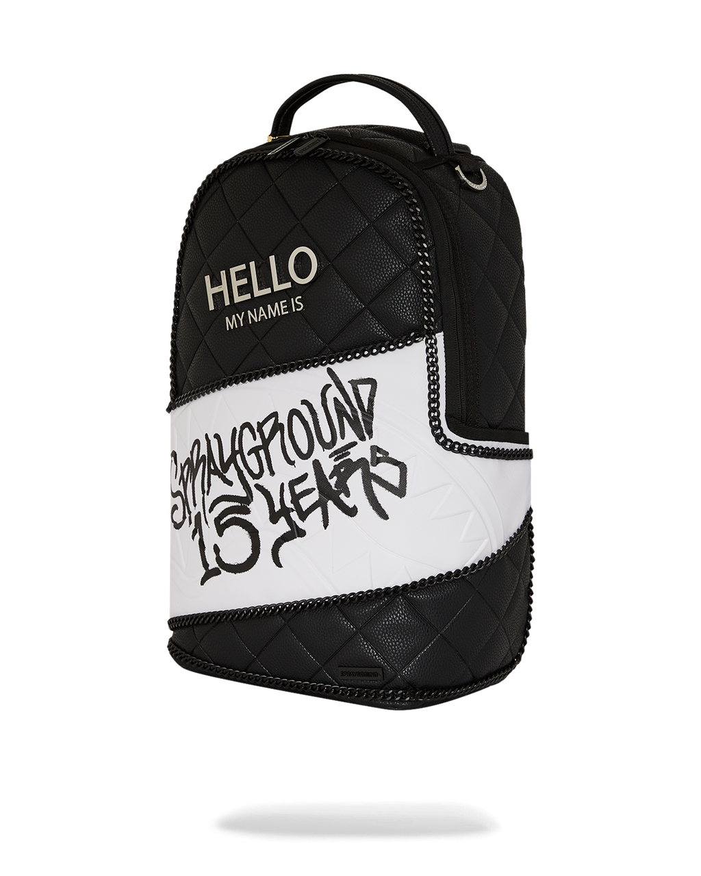 SPRAYGROUND HELLO MY NAME IS 15 YEARS QUILTED BACKPACK (SUPER RARE)