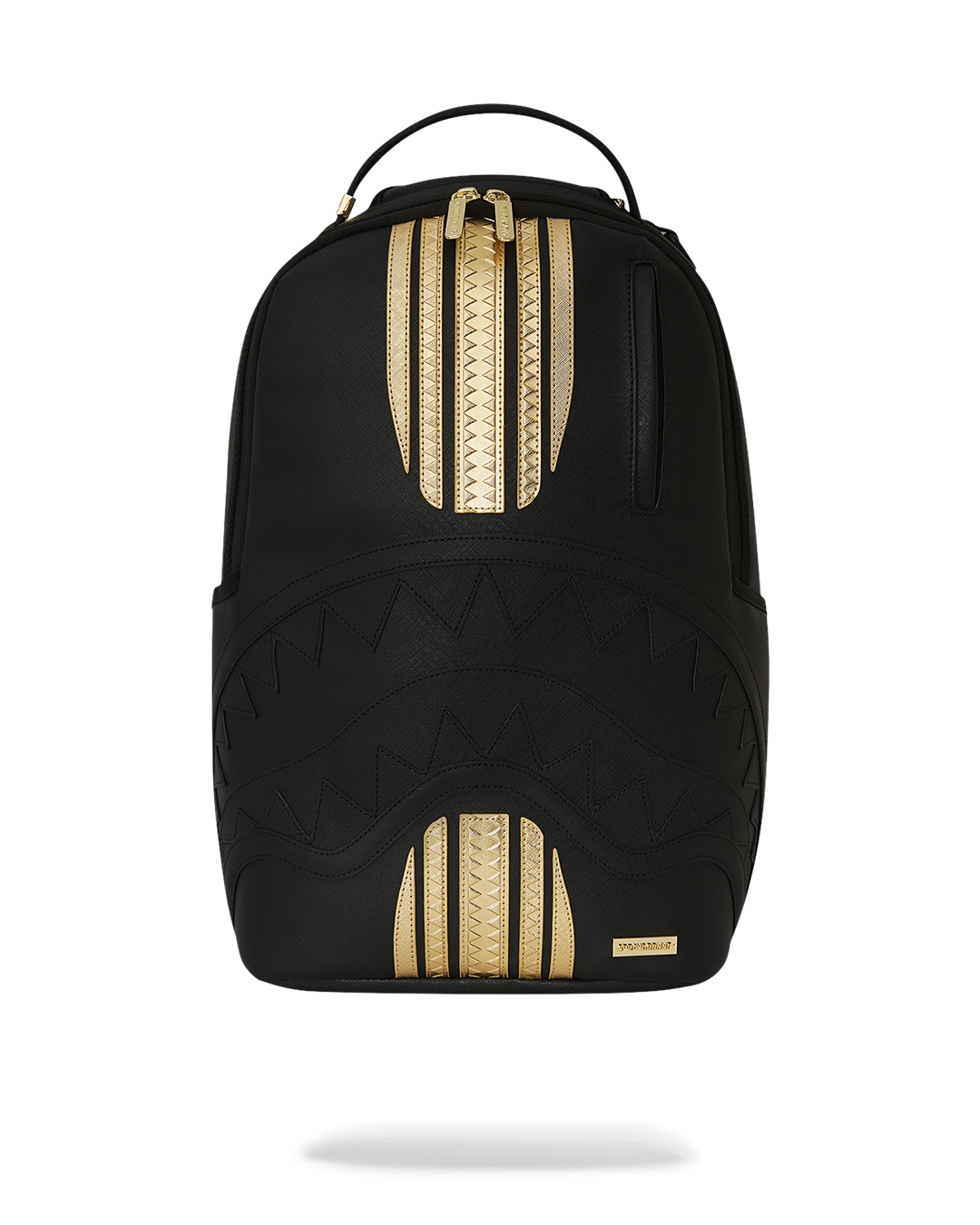 SPRAYGROUND GOLD AND BLACK RACING STRIPES BACKPACK