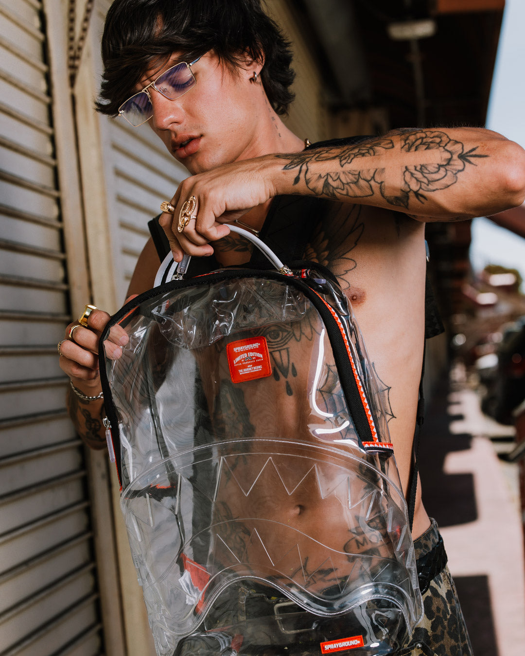 SPRAYGROUND 100% CLEAR BACKPACK SHARK