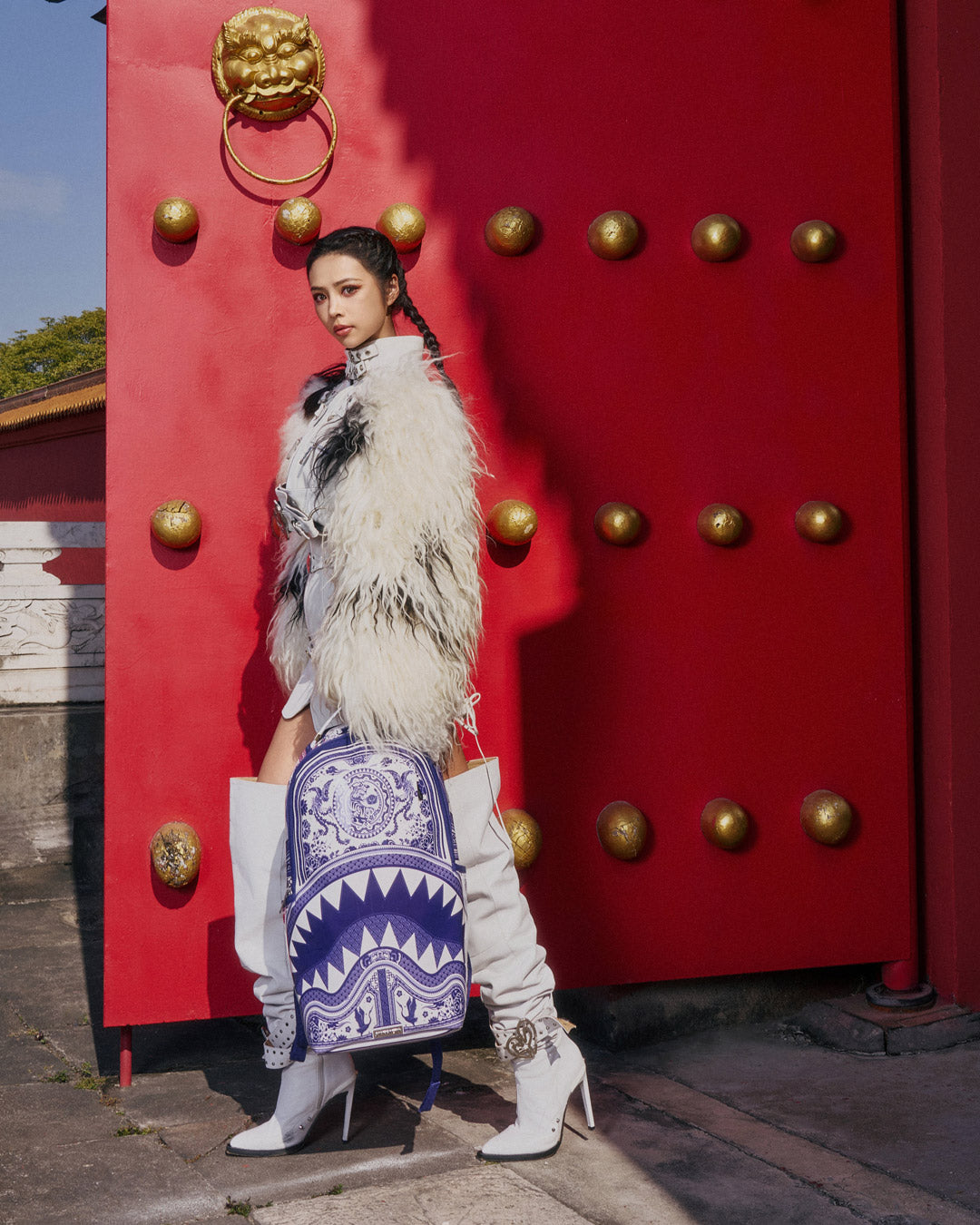 SPRAYGROUND PORCELAIN TIGER PHOENIX SHARK BACKPACK