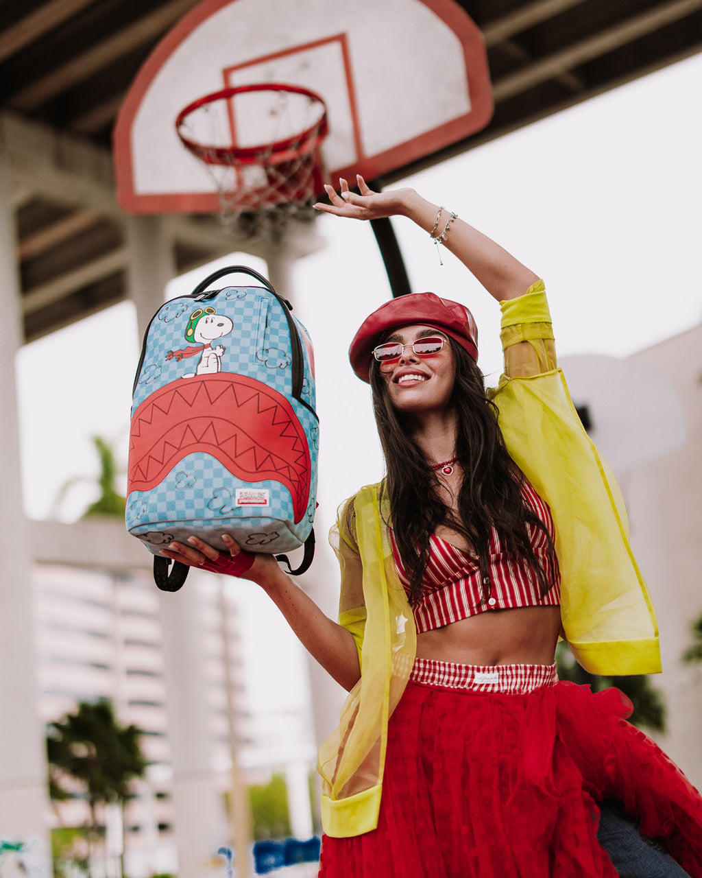 SPRAYGROUND SNOOPY PILOT SHARK DLXSV BACKPACK