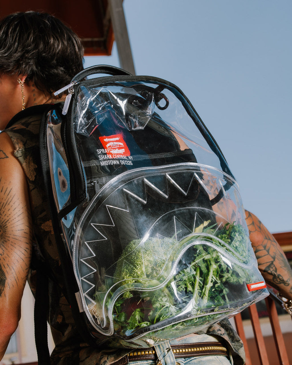 SPRAYGROUND CLEAR BACKPACK - SHARK CENTRAL