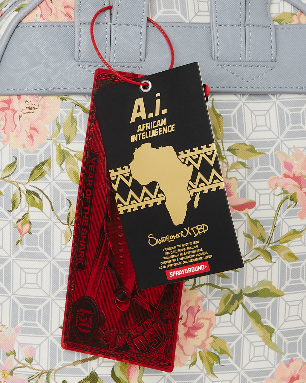 SPRAYGROUND A.I. AFRICAN INTELLIGENCE ELEGANT ENERGY SAVAGE BACKPACK - SANDFLOWER COLLAB