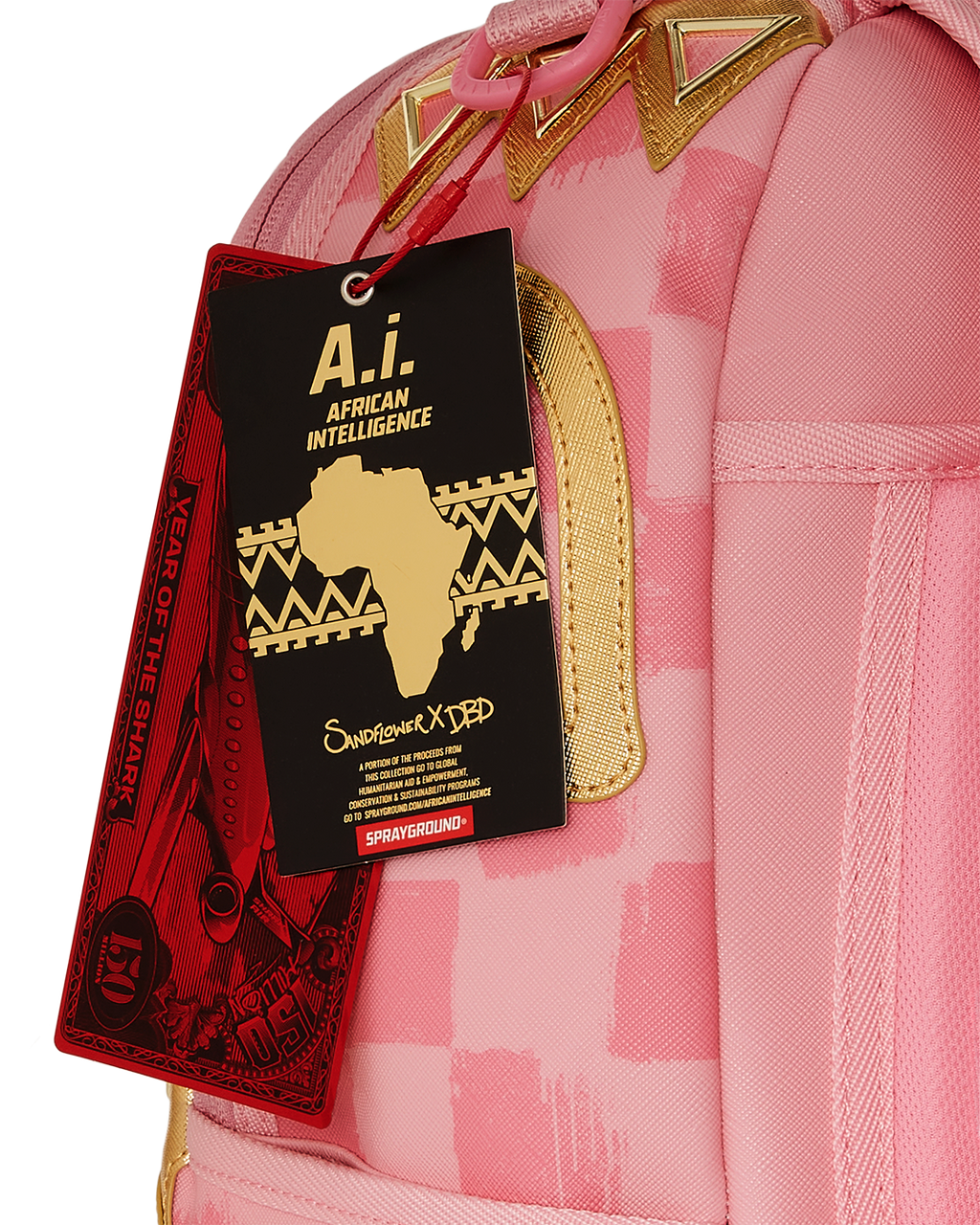 SPRAYGROUND A.I. AFRICAN INTELLIGENCE MESSAGE FROM THE FUTURE BACKPACK - SANDFLOWER COLLAB