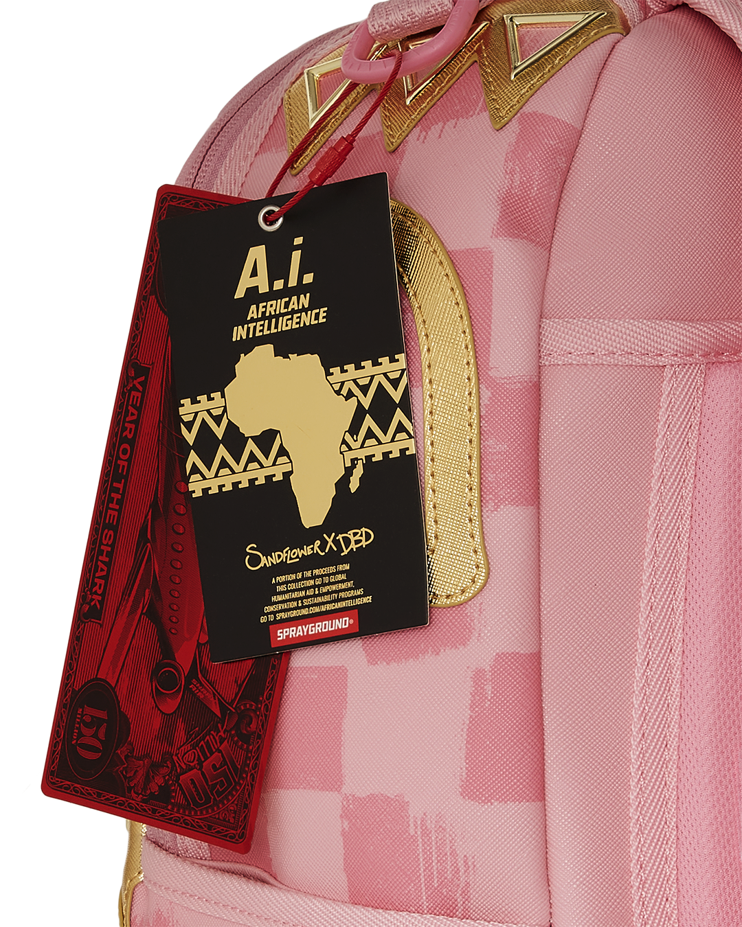 SPRAYGROUND A.I. AFRICAN INTELLIGENCE MESSAGE FROM THE FUTURE BACKPACK - SANDFLOWER COLLAB