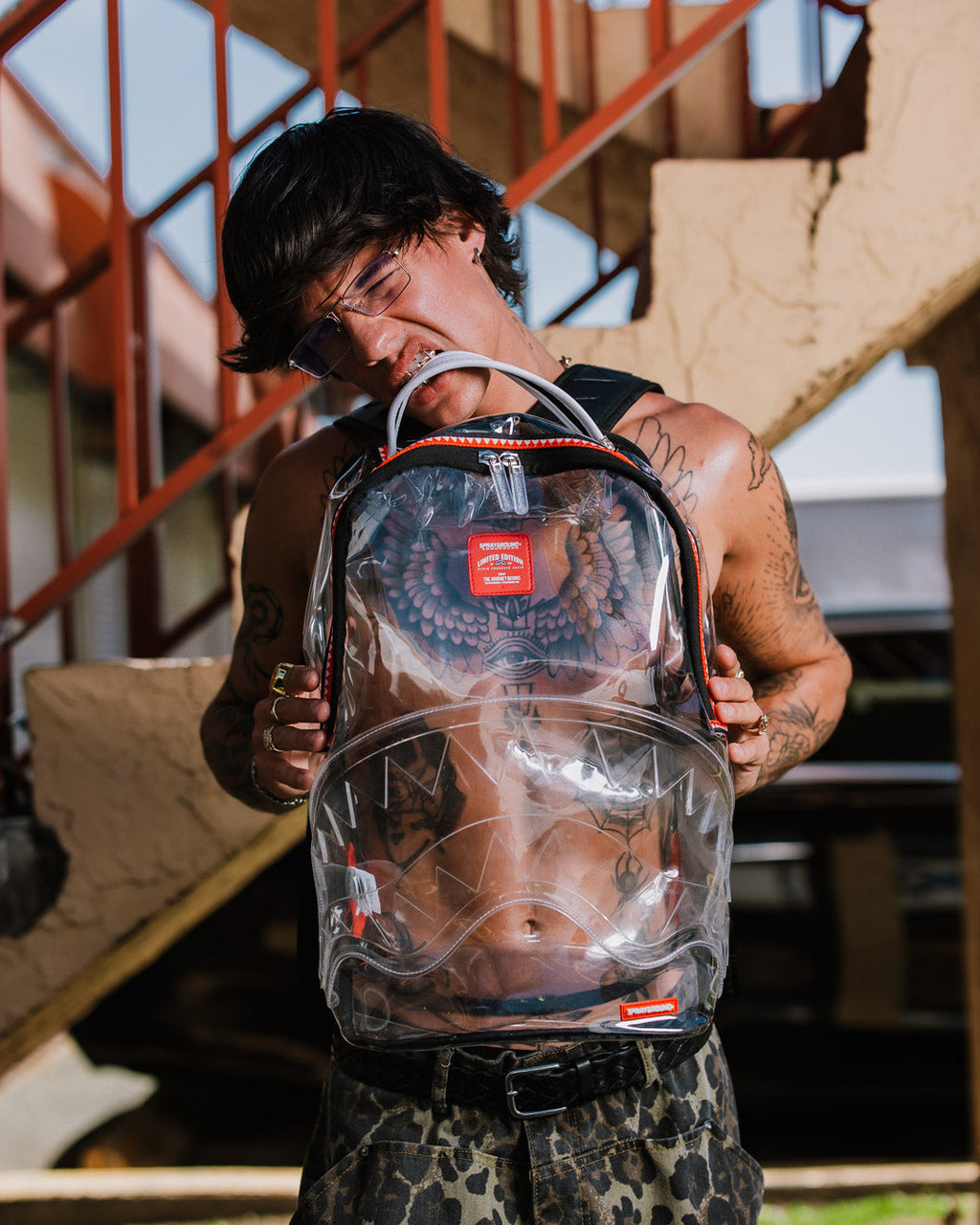 SPRAYGROUND 100% CLEAR BACKPACK SHARK
