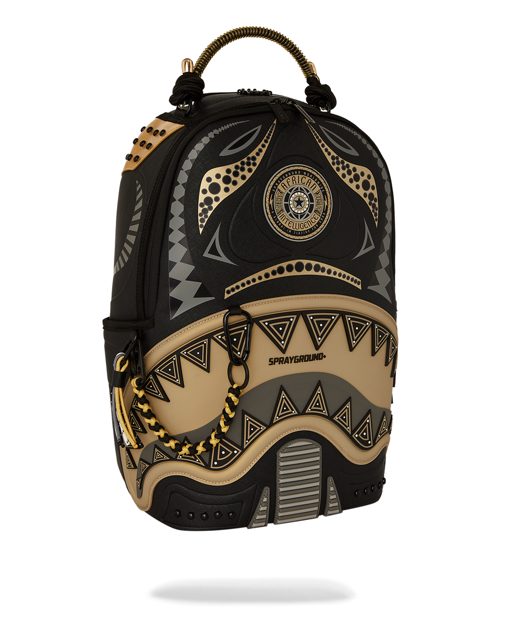 SPRAYGROUND A.I. AFRICAN INTELLIGENCE SHARKS OF THE GOLD OCEAN BACKPACK - SANDFLOWER COLLAB