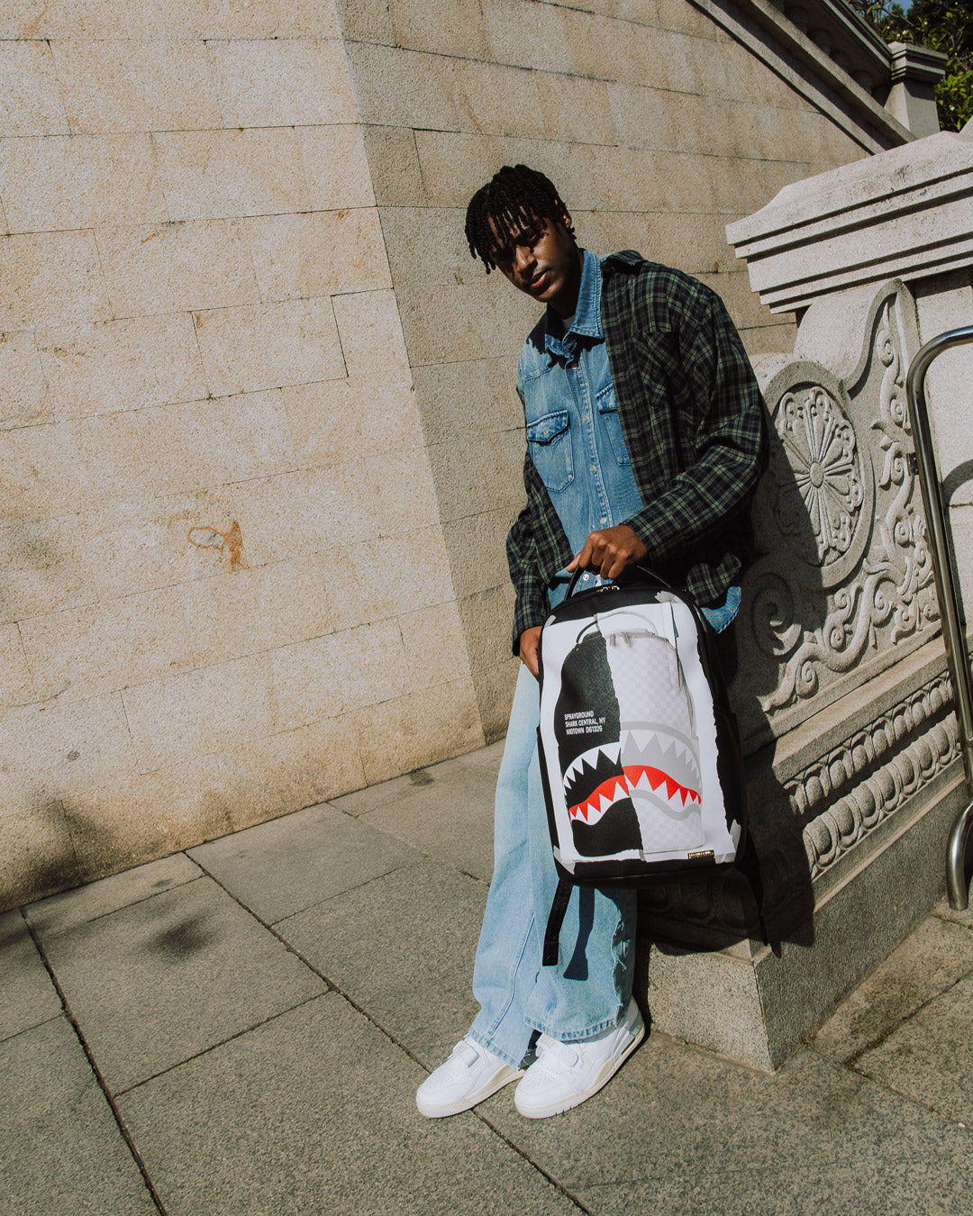 SPRAYGROUND BAG ON BAG OPTICAL ILLUSION SHARKS IN PARIS BACKPACK