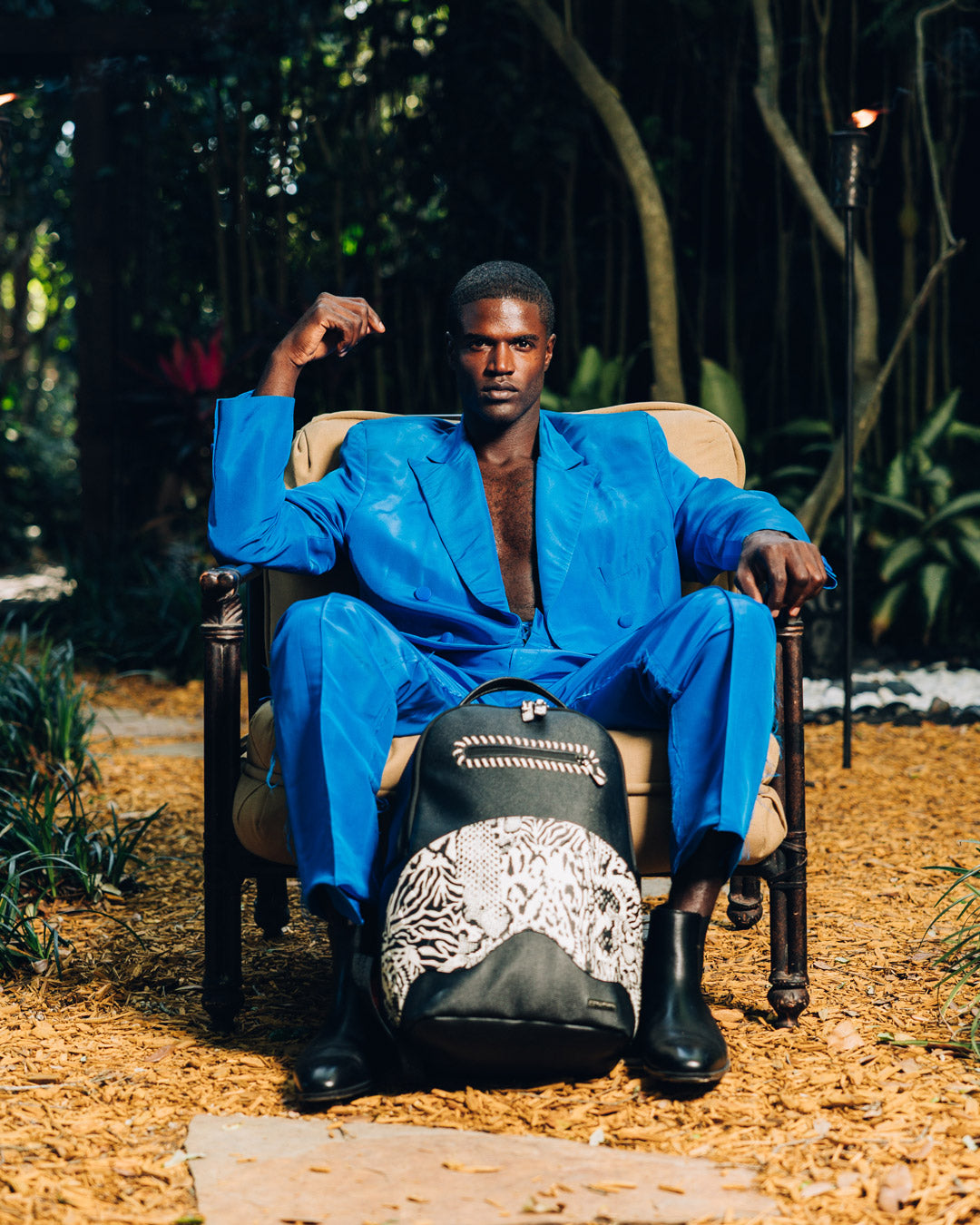 SPRAYGROUND A.I. AFRICAN INTELLIGENCE WILD NILE BACKPACK - SANDFLOWER COLLAB