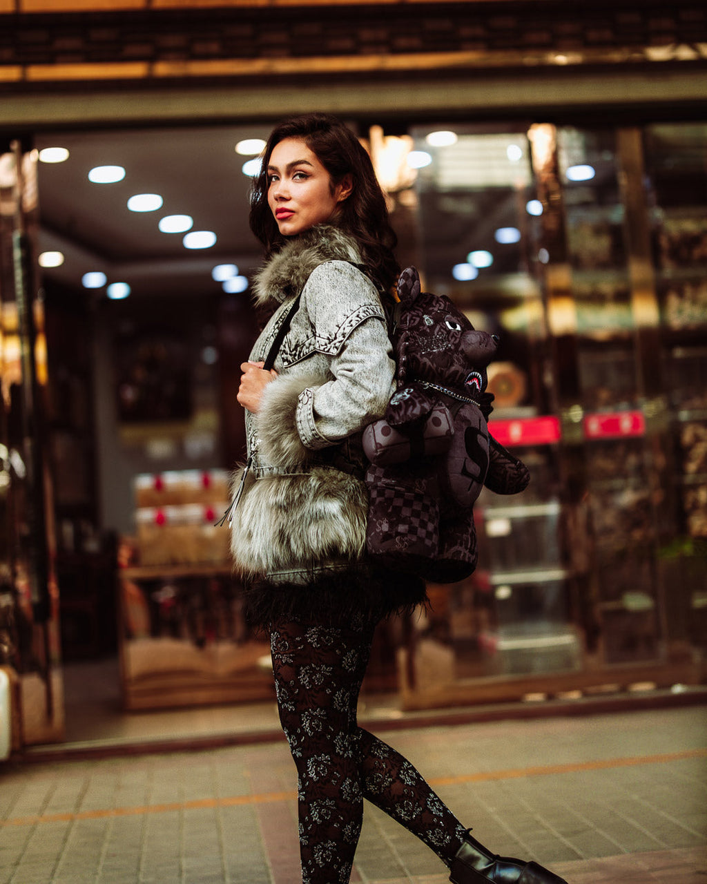 SPRAYGROUND 4AM MONEY WING BEAR BACKPACK