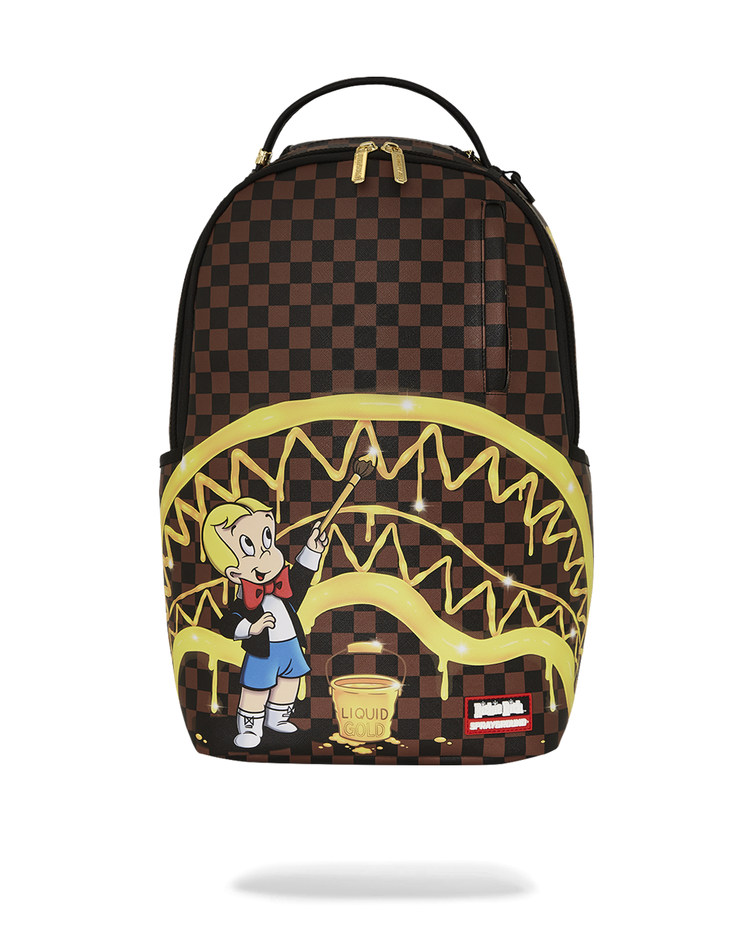 SPRAYGROUND RICHIE RICH PAINT THE SHARK GOLD BACKPACK