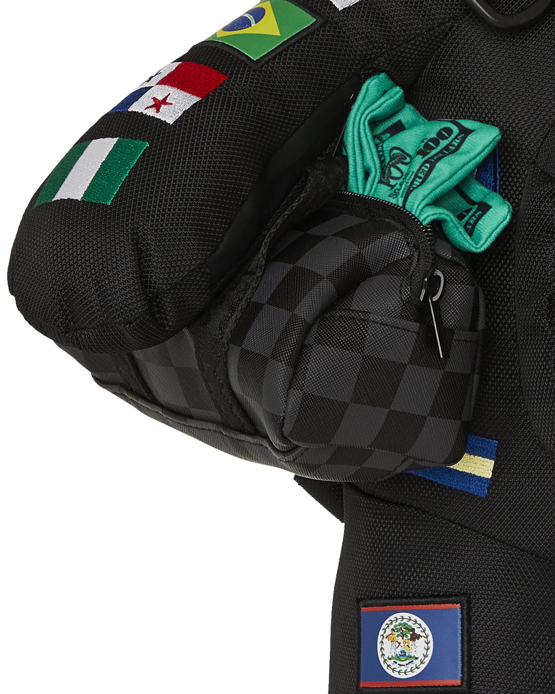 SPRAYGROUND JAMES FIRST CLASS GLOBAL FLAGS MONEYBEAR BACKPACK